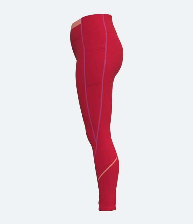 Pantalón Legging Deportivo en Poliamida con Detalles Contrastantes Rojo 5