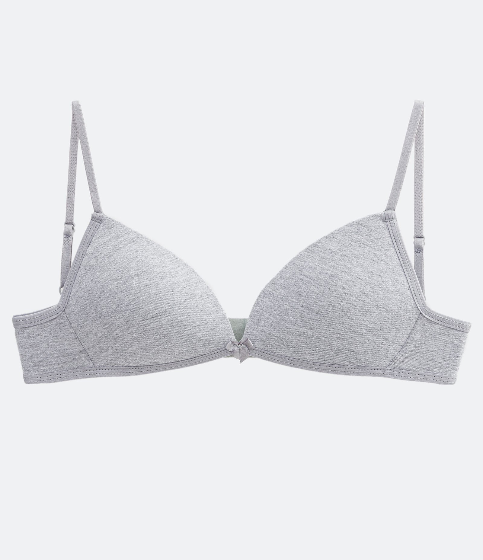 Sutiã Infantil em Algodão Mesclado com Bojo - Tam 07 a 14 Anos Cinza 1