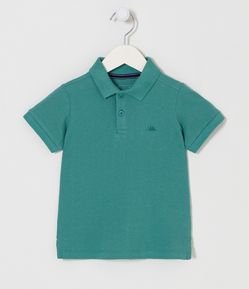 Camiseta Polo Infantil com Bordado e Fenda Lateral- Tam 1 a 5 Anos