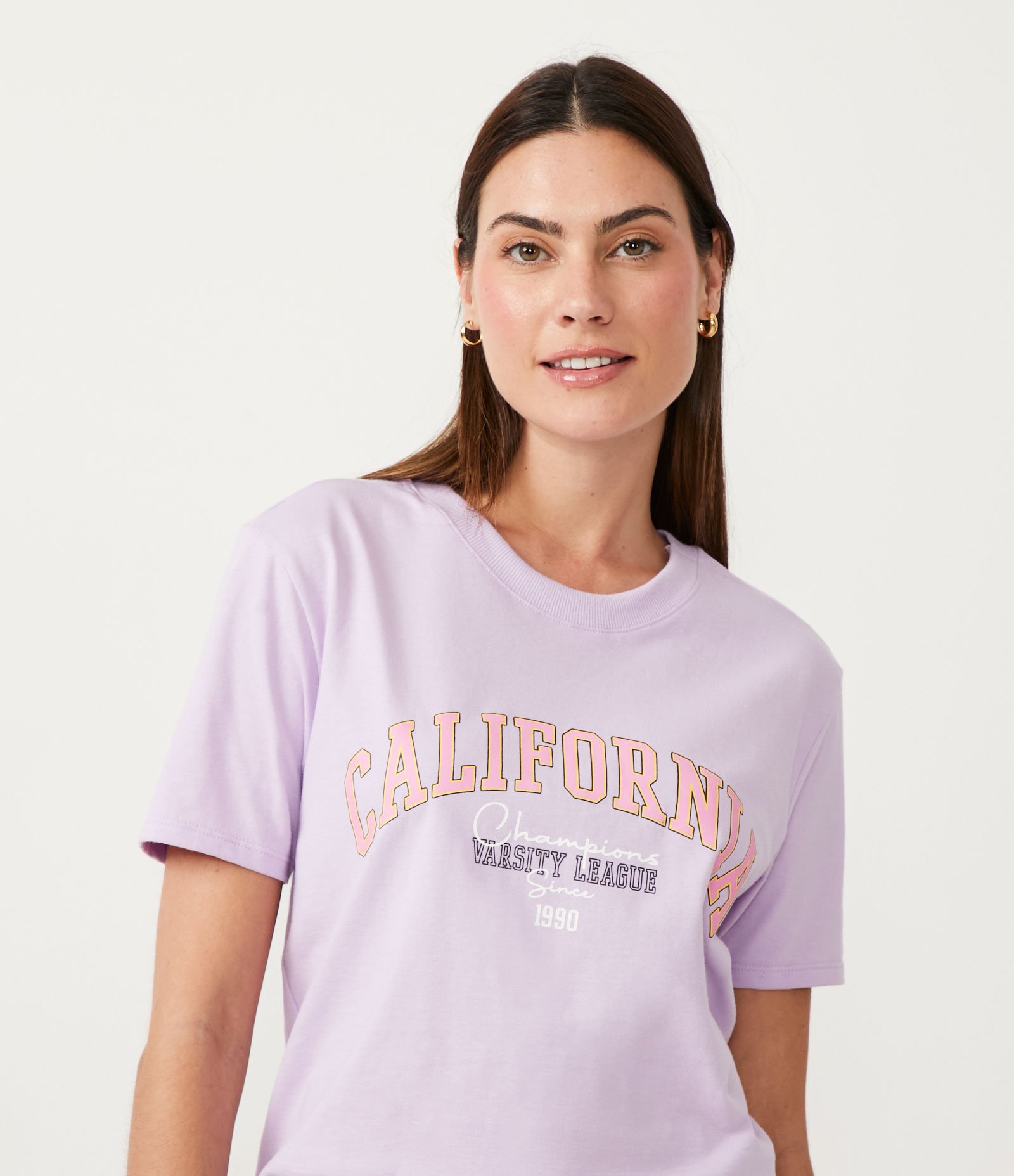 Blusa de Pijama em Algodão com Estampa California Roxo 3