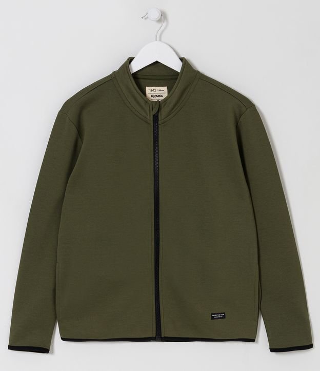 Campera Infantil con Cremallera Frontal y Manga Larga - Talle 5 a 14 años Verde 1