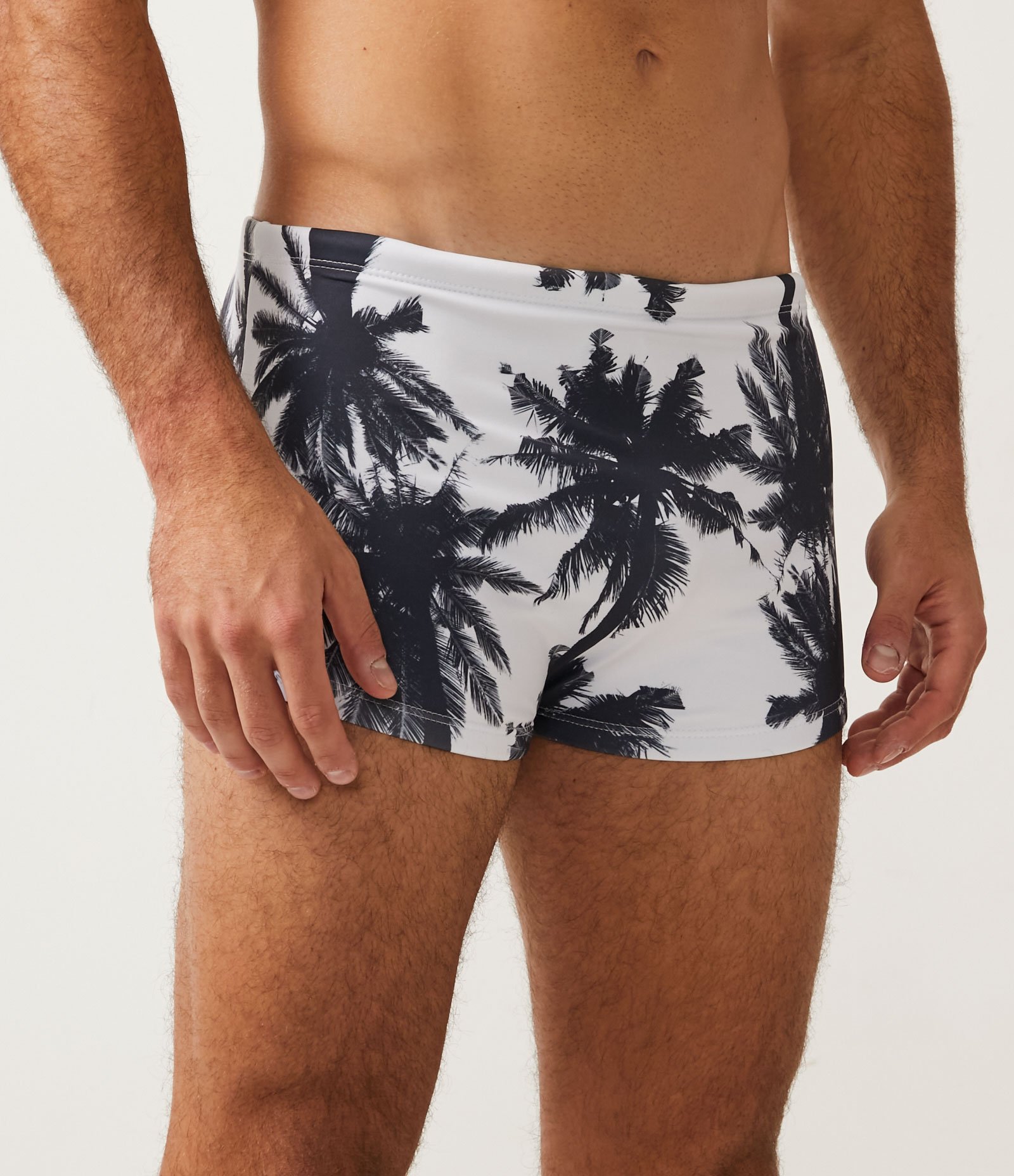 Sunga Boxer com Estampa de Coqueiros Branco 2