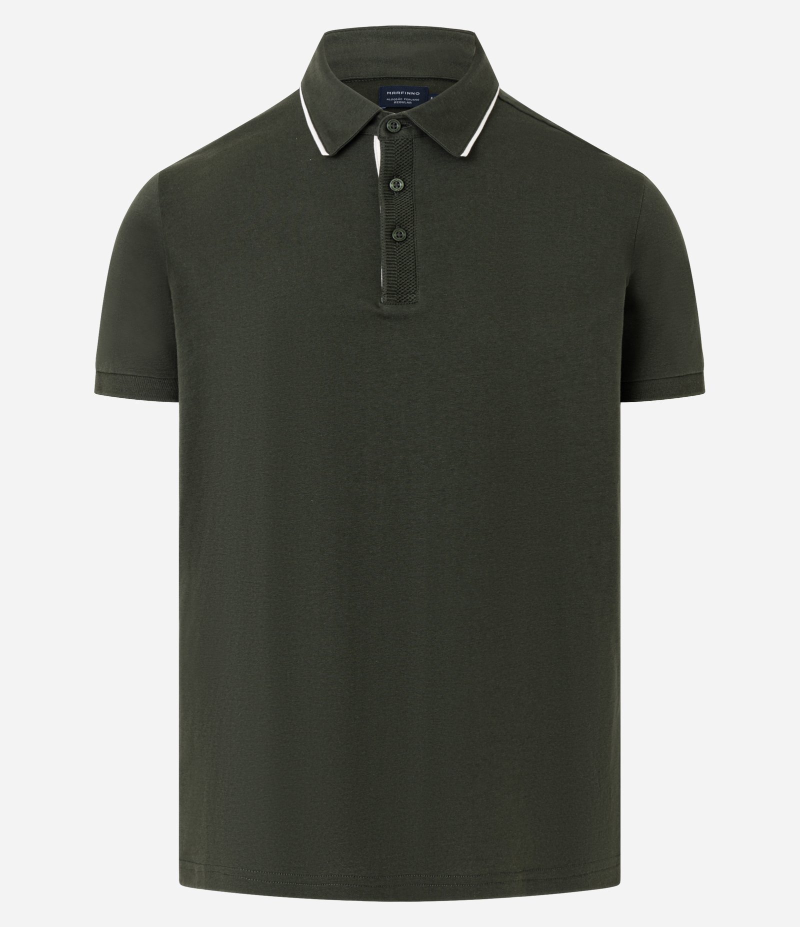 Camisa Polo Regular em Algodão Peruano com Detalhe Contrastante na Gola Verde 5