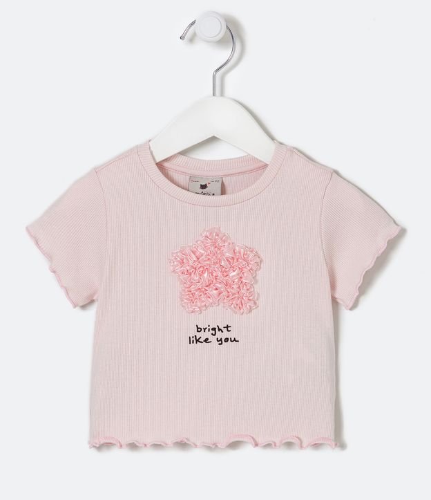 Blusa Infantil Estampado Estrella en Organza - Talle 1 a 5 años Rosado 1