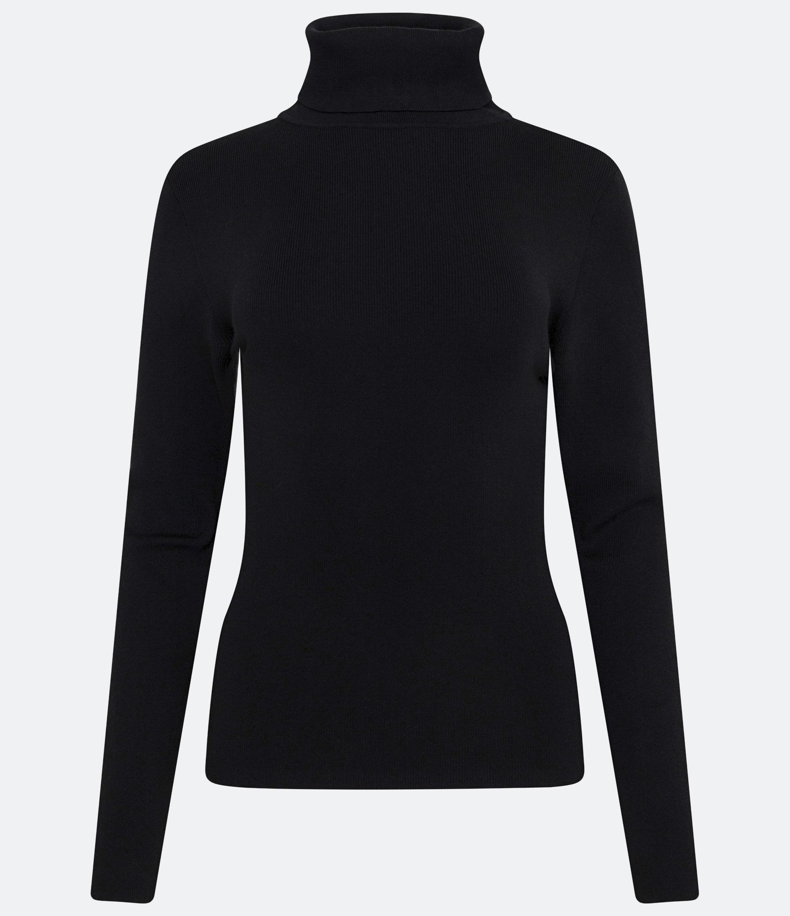 Suéter em Tricô com Gola Alta Estruturada Preto 5