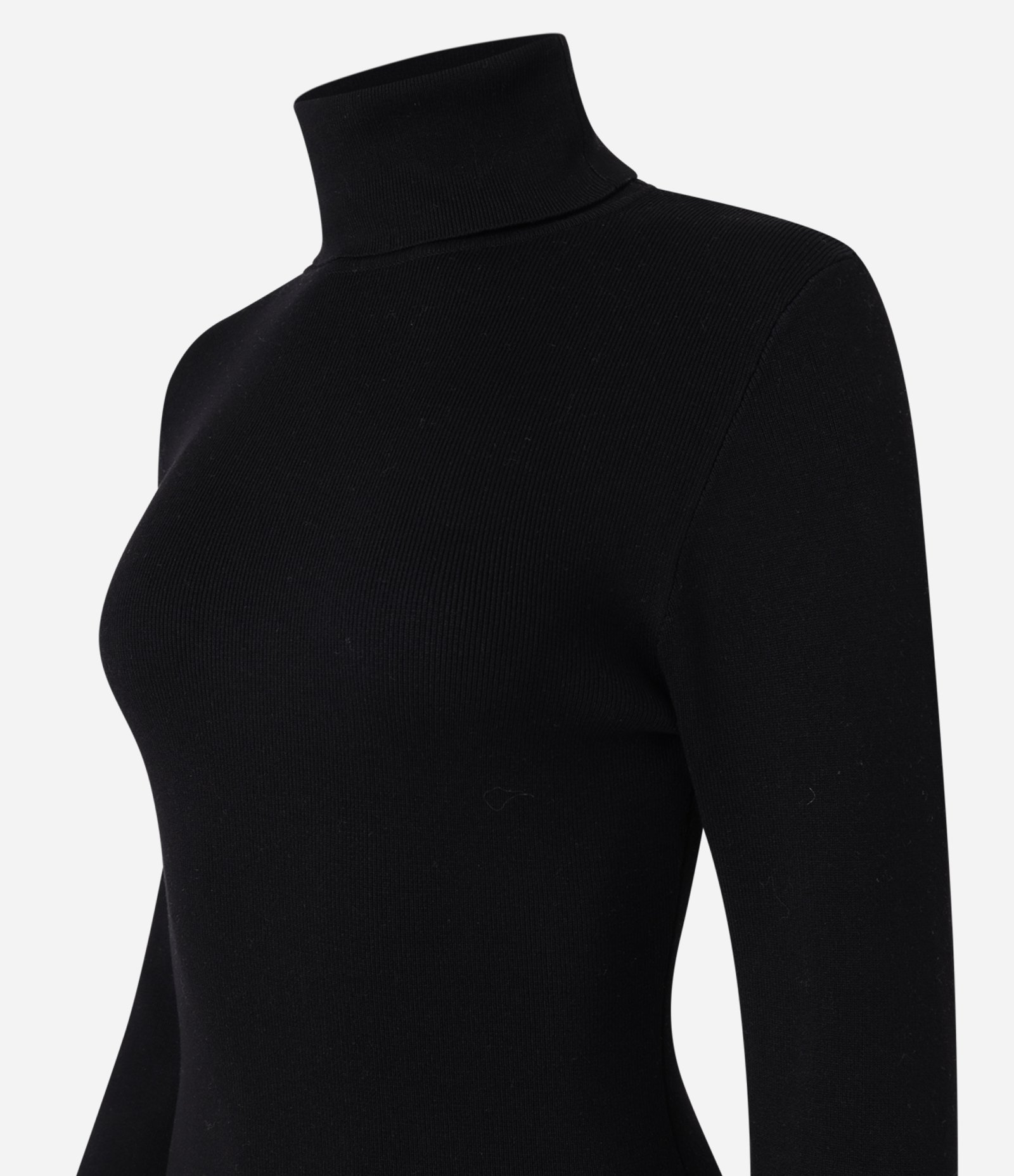 Suéter em Tricô com Gola Alta Estruturada Preto 6