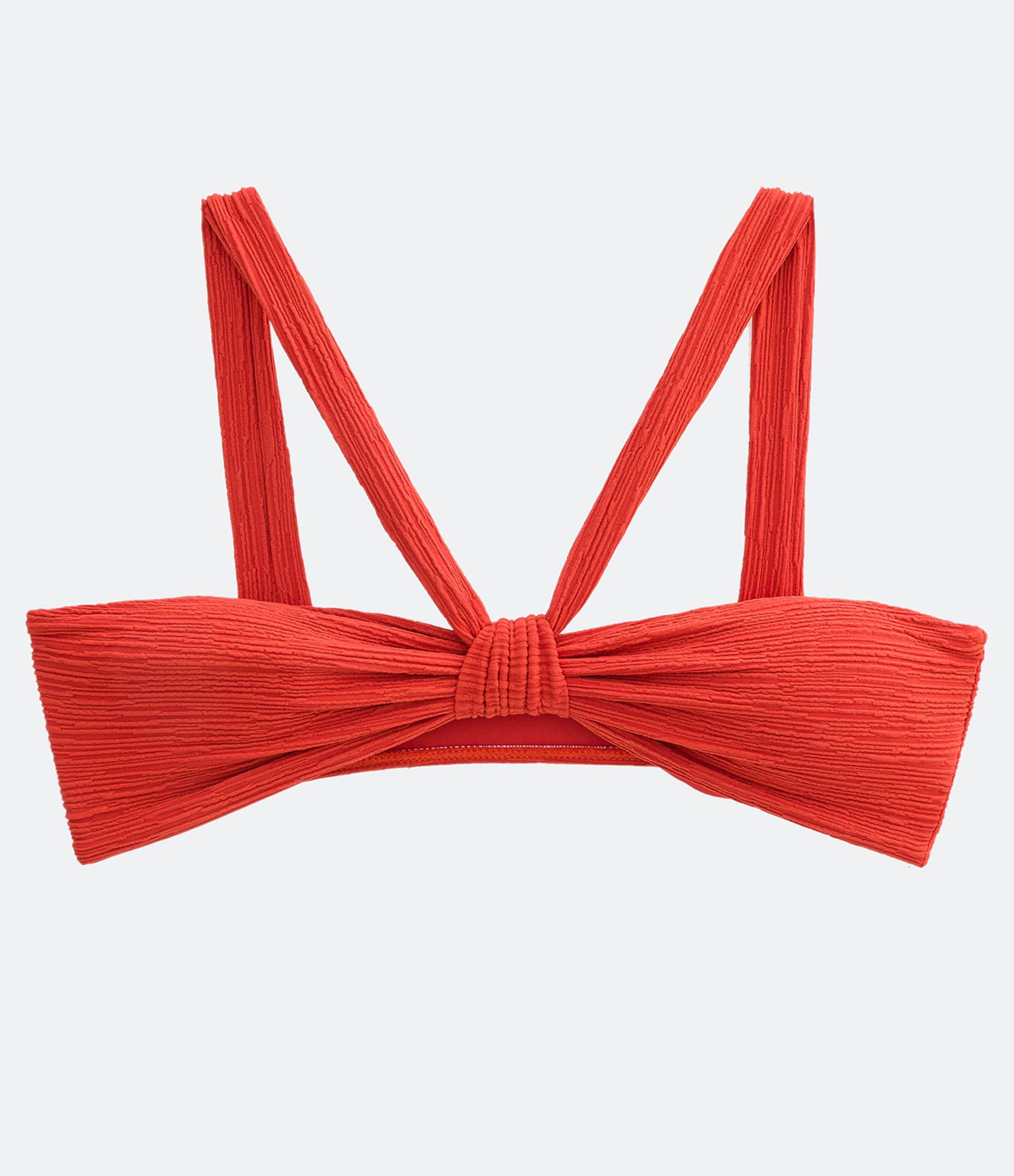 Biquíni Top Bandeau em Poliamida Texturizado Laranja 5