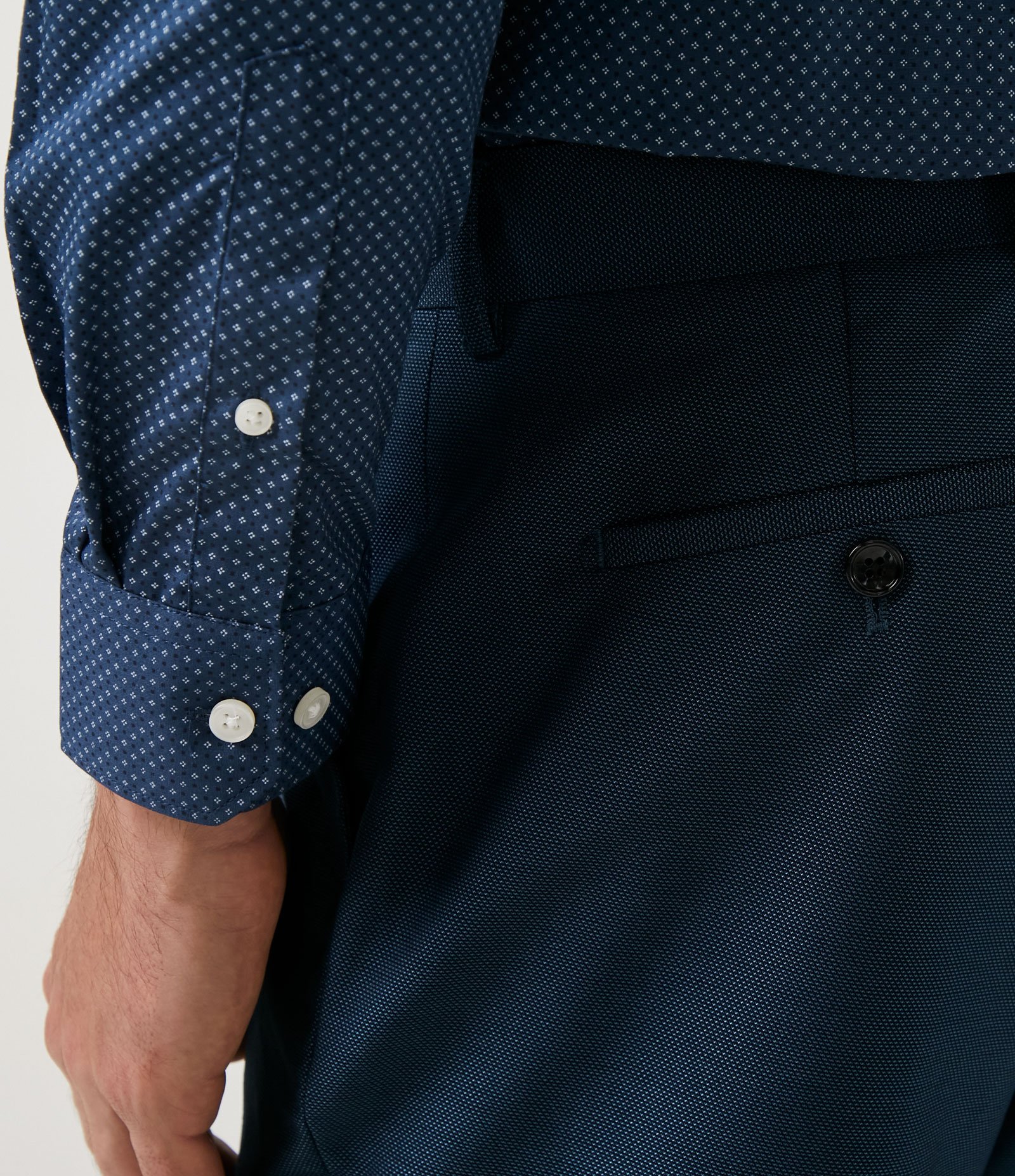 Calça Social em Textura Maquinetada Azul Escuro 5