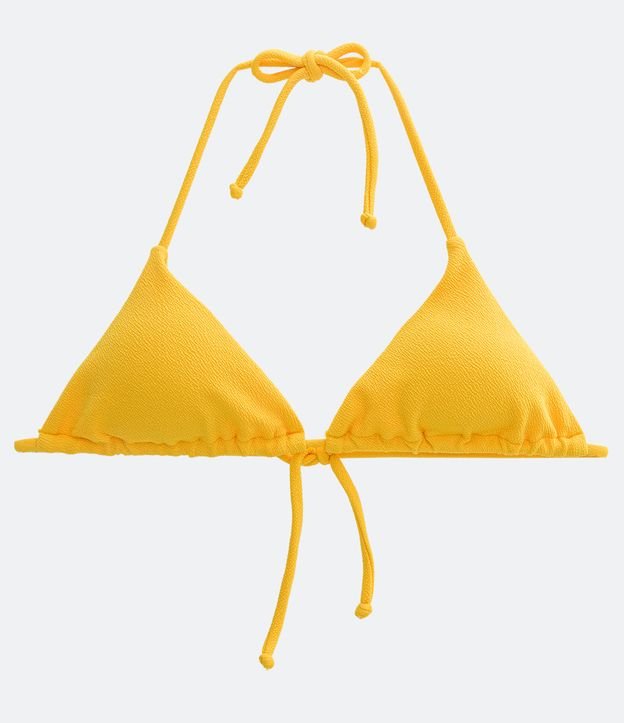 Bikini Top Triángulo Fruncido con Superficie Texturizada Amarillo 5