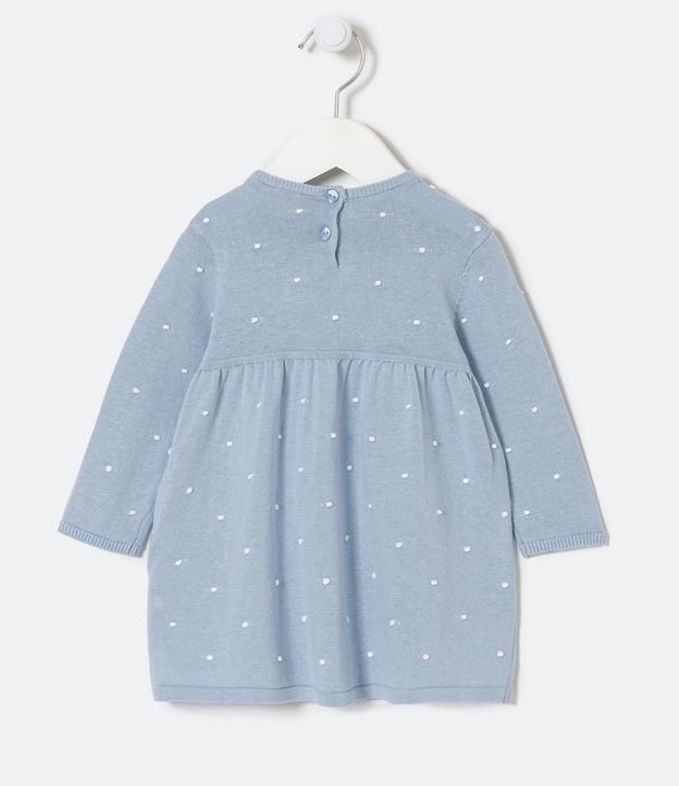 Vestido Infantil de Lunares con Volados - Talle 0 a 18 meses Azul 2