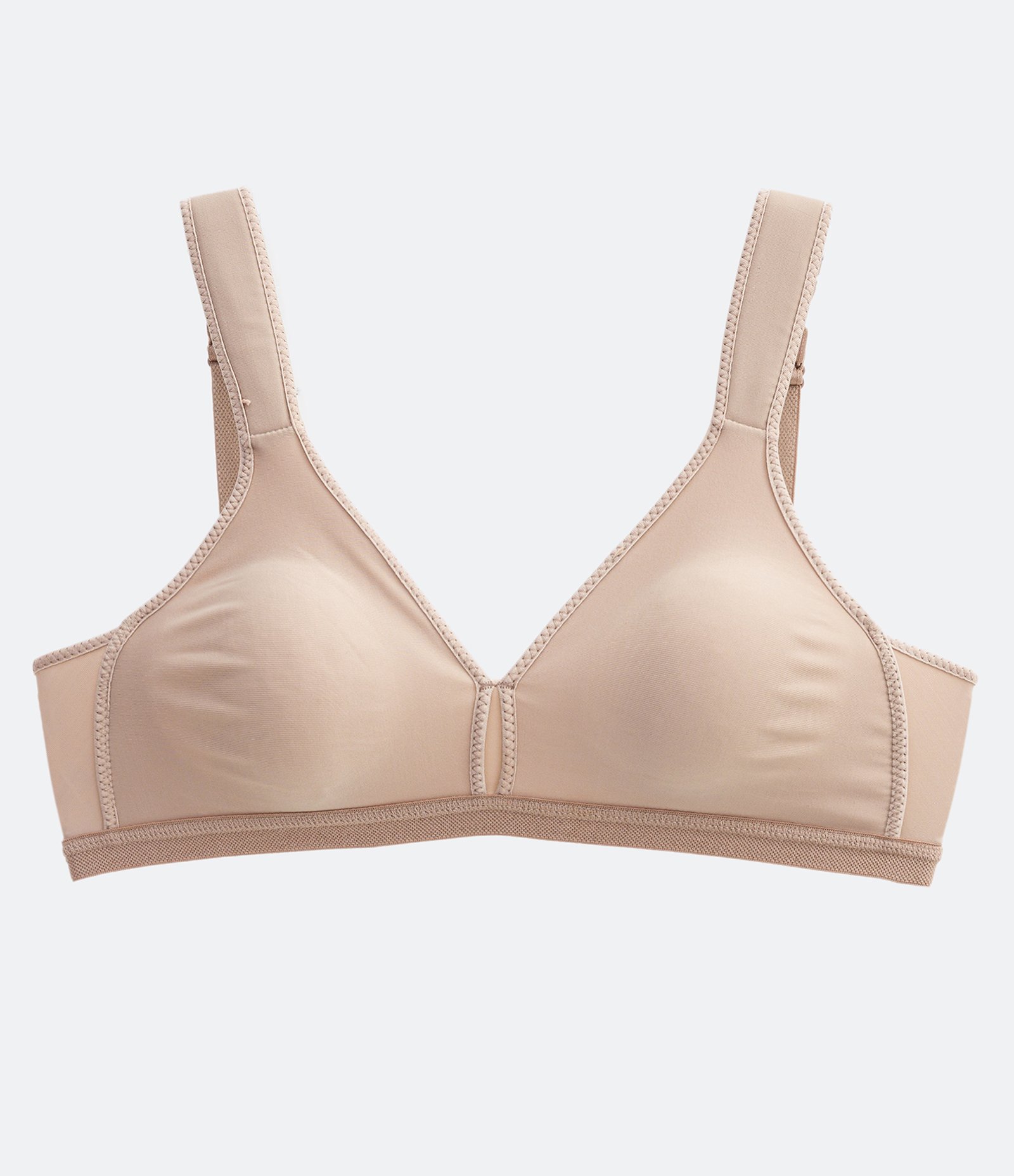 Sutiã sem Bojo e Aro em Microfibra com Alças Espumadas DeMillus Bege 4