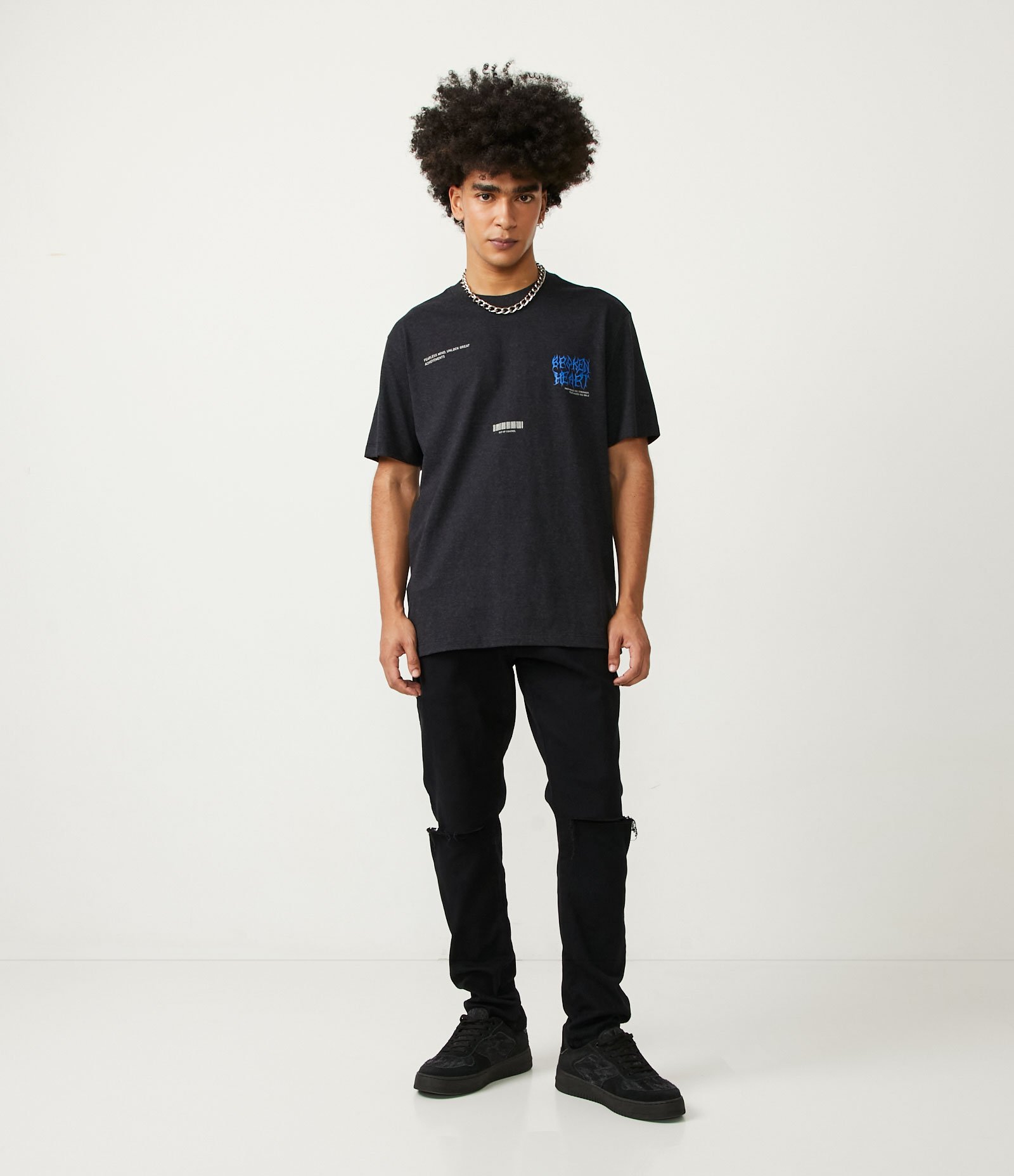 Camiseta Easy em Algodão com Estampa em Lettering Preto 2