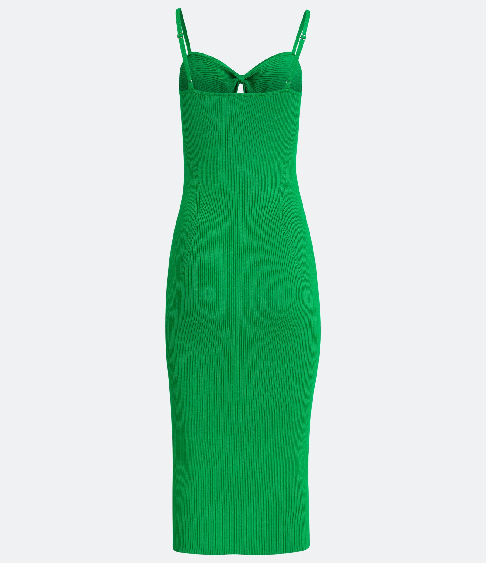 Vestido Midi em Tricô com Recorte Vazado no Busto Verde 6