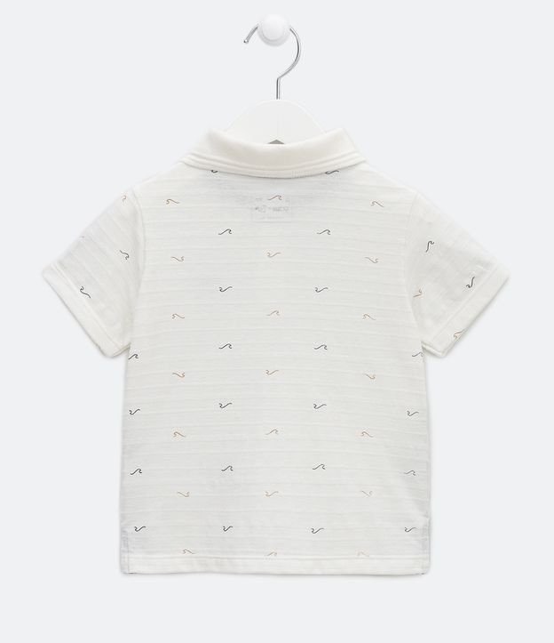 Camisa Polo Infantil Estampado Olas - Talle 1 a 5 años Blanco 2