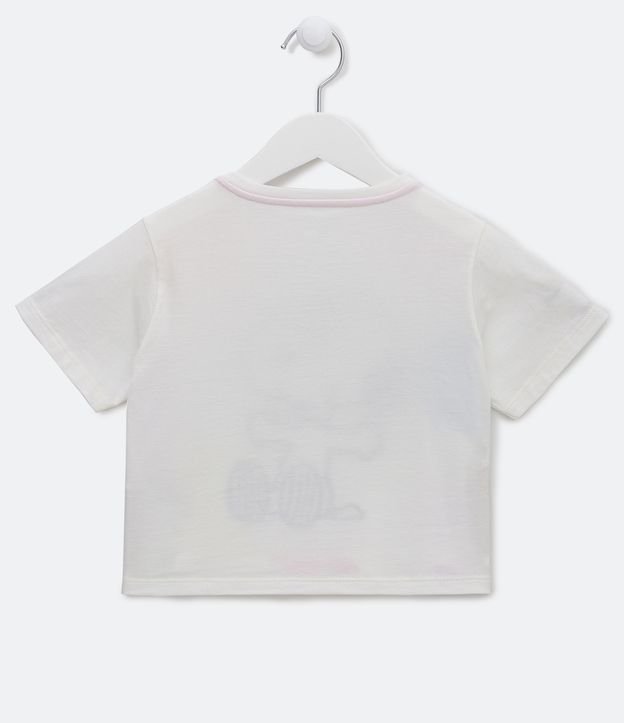Blusa Cropped Infantil Estampado Snoopy - Talle 5 a 14 años Blanco 2