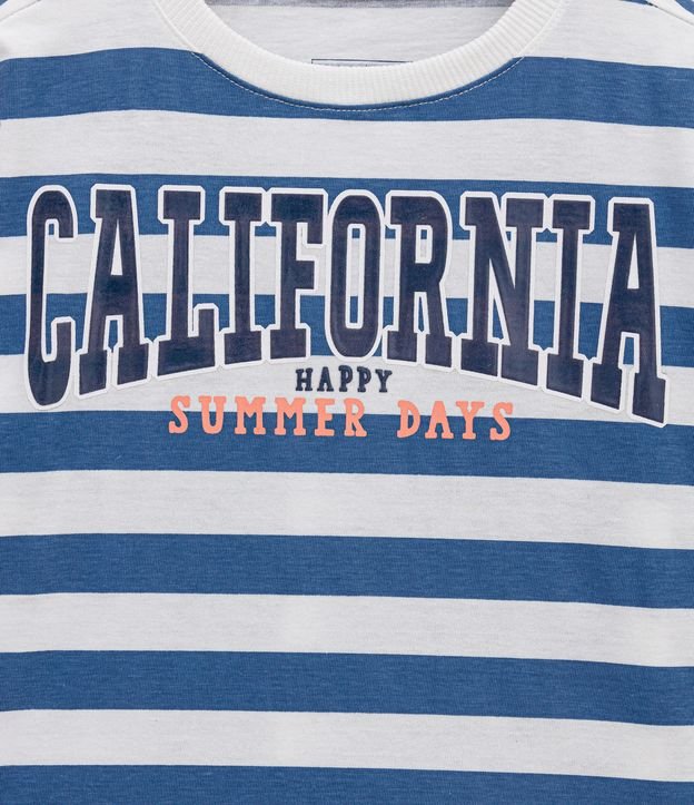 Remera Infantil Rayada Estampado California - Talle 1 a 4 años Blanco 3