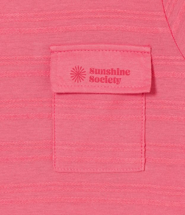 Remera Básica Infantil Texturizada y Pequeño Bolsillo con Solapa - Talle 5 a 14 años Rosado 3