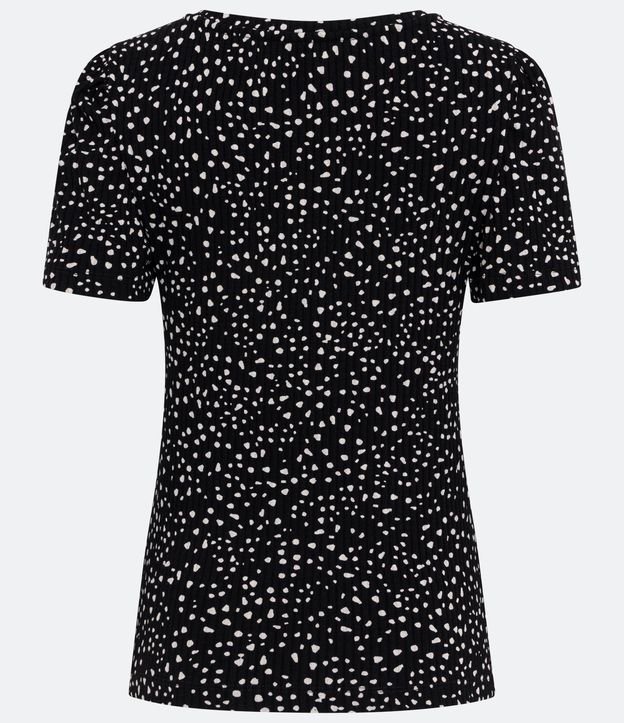 Blusa en Viscosa con Estampado de Lunares Negro 7