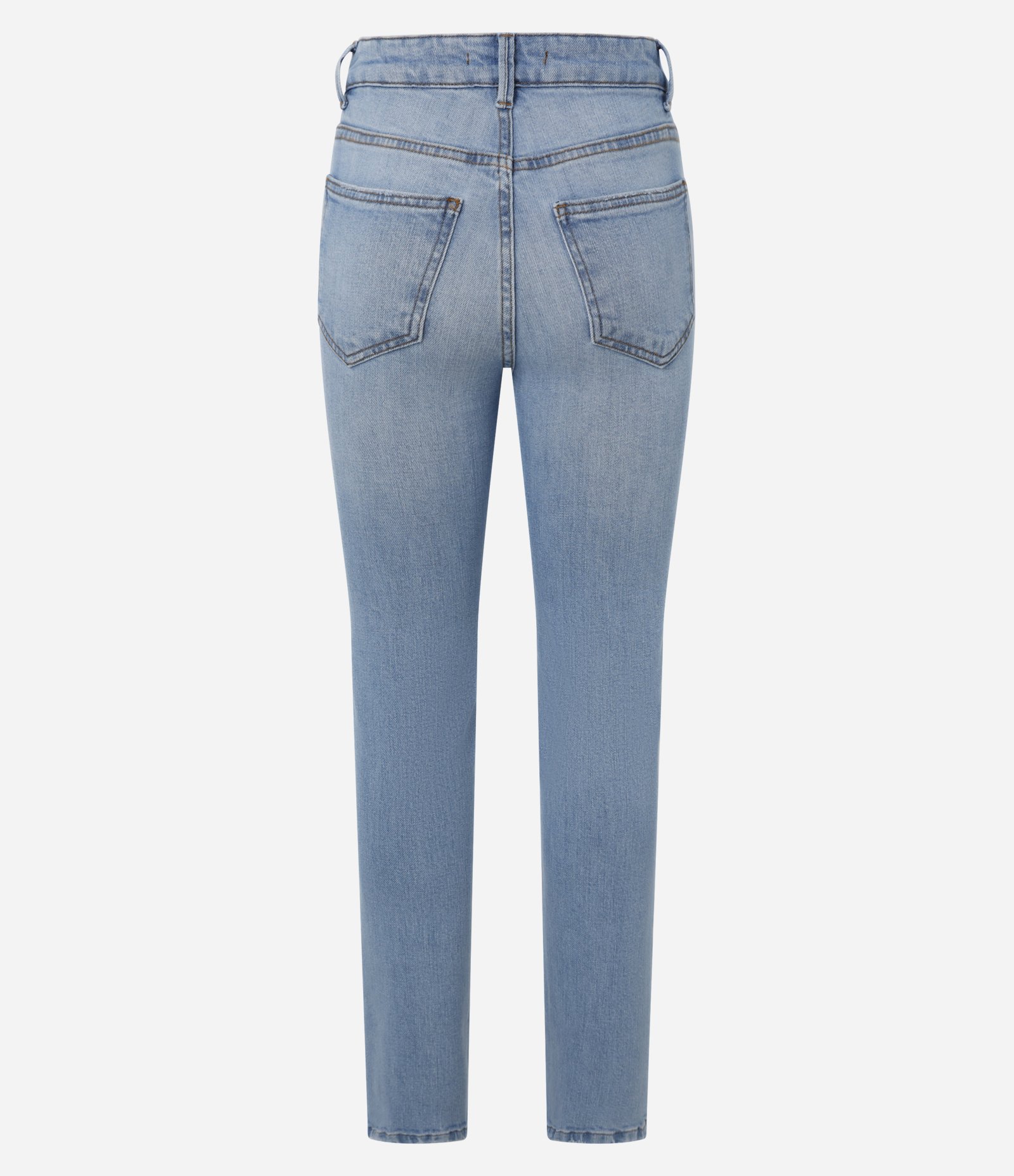 Calça Slim em Jeans com Fenda na Barra Azul 8