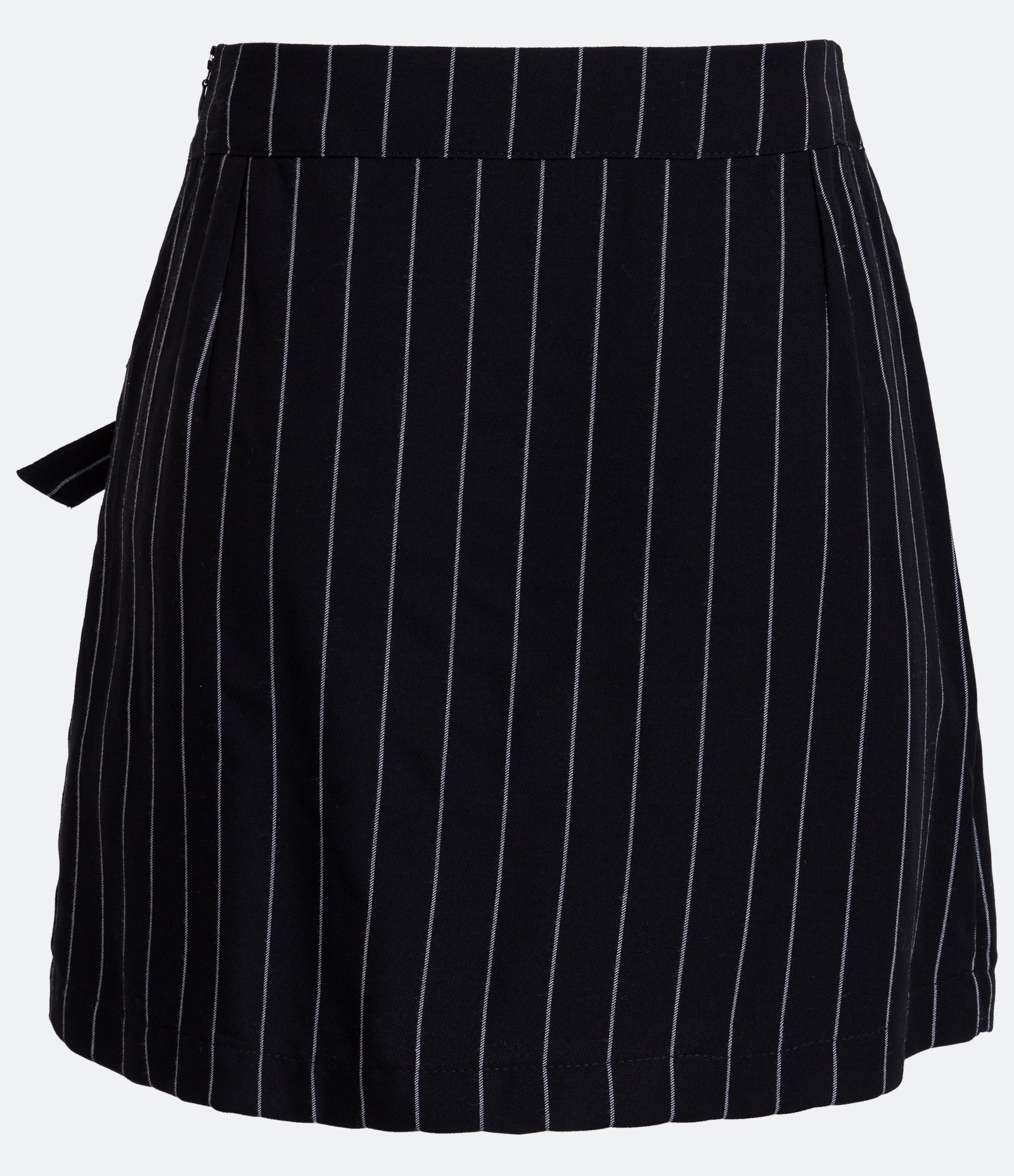 Saia Curta em Viscose com Fivela e RIscas de Giz Preto 7