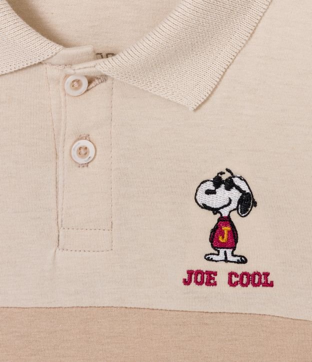 Camisa Polo Infantil Estampado Snoopy con Recorte - Talle 1 a 5 años Beige 3