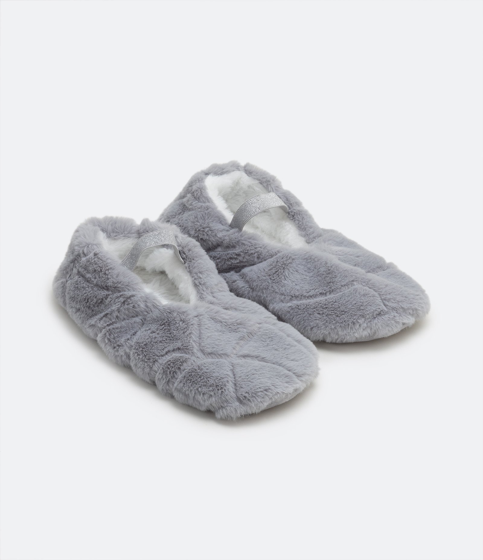 Pantufa Home Socks com Pelinhos Externos e Internos Cinza 1