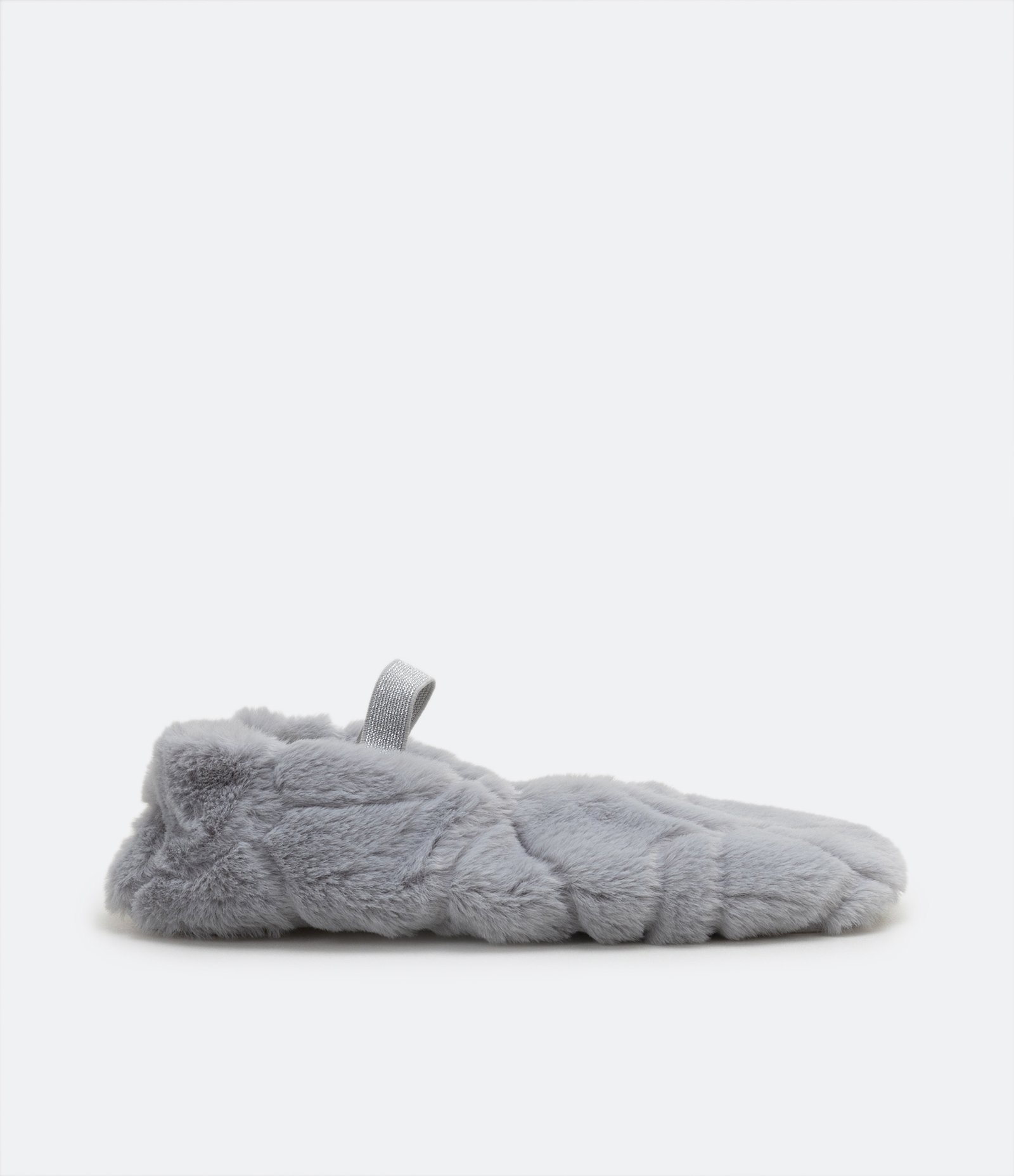 Pantufa Home Socks com Pelinhos Externos e Internos Cinza 2