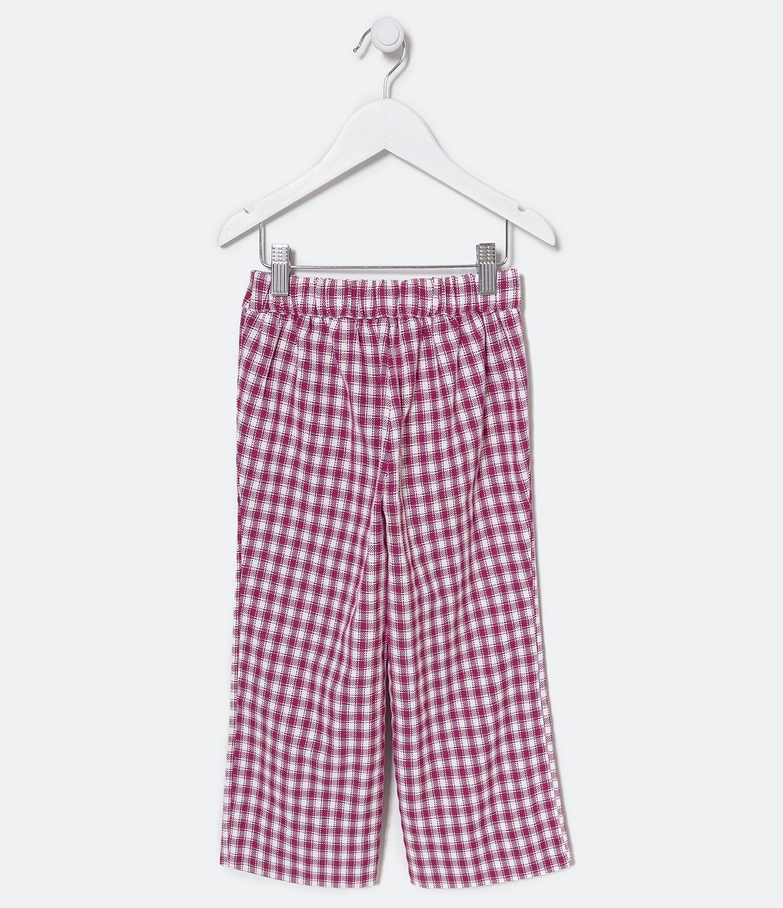 Calça Pantacourt Infantil Xadrez com Bolsos Frontais - Tam 5 a 14 Anos Rosa 2
