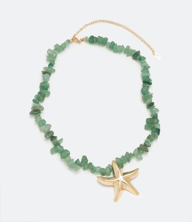 Maxi Collar en Piedras con Colgante de Estrella de Mar Verde 2