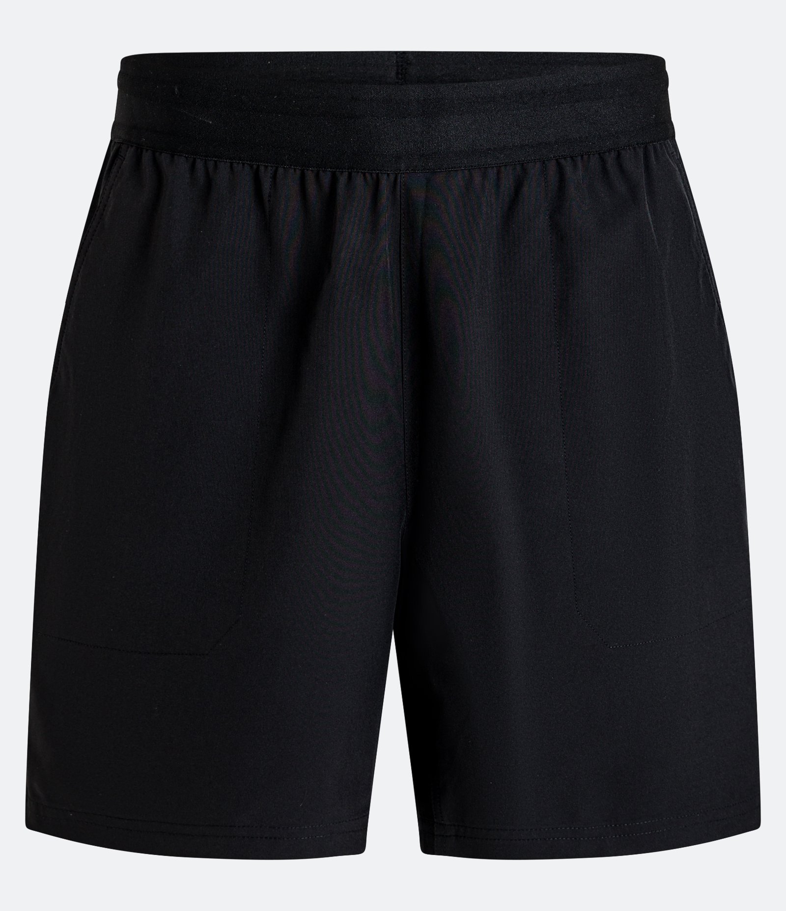 Bermuda Regular Esportiva com Cós Elástico e Bolsos Preto 1
