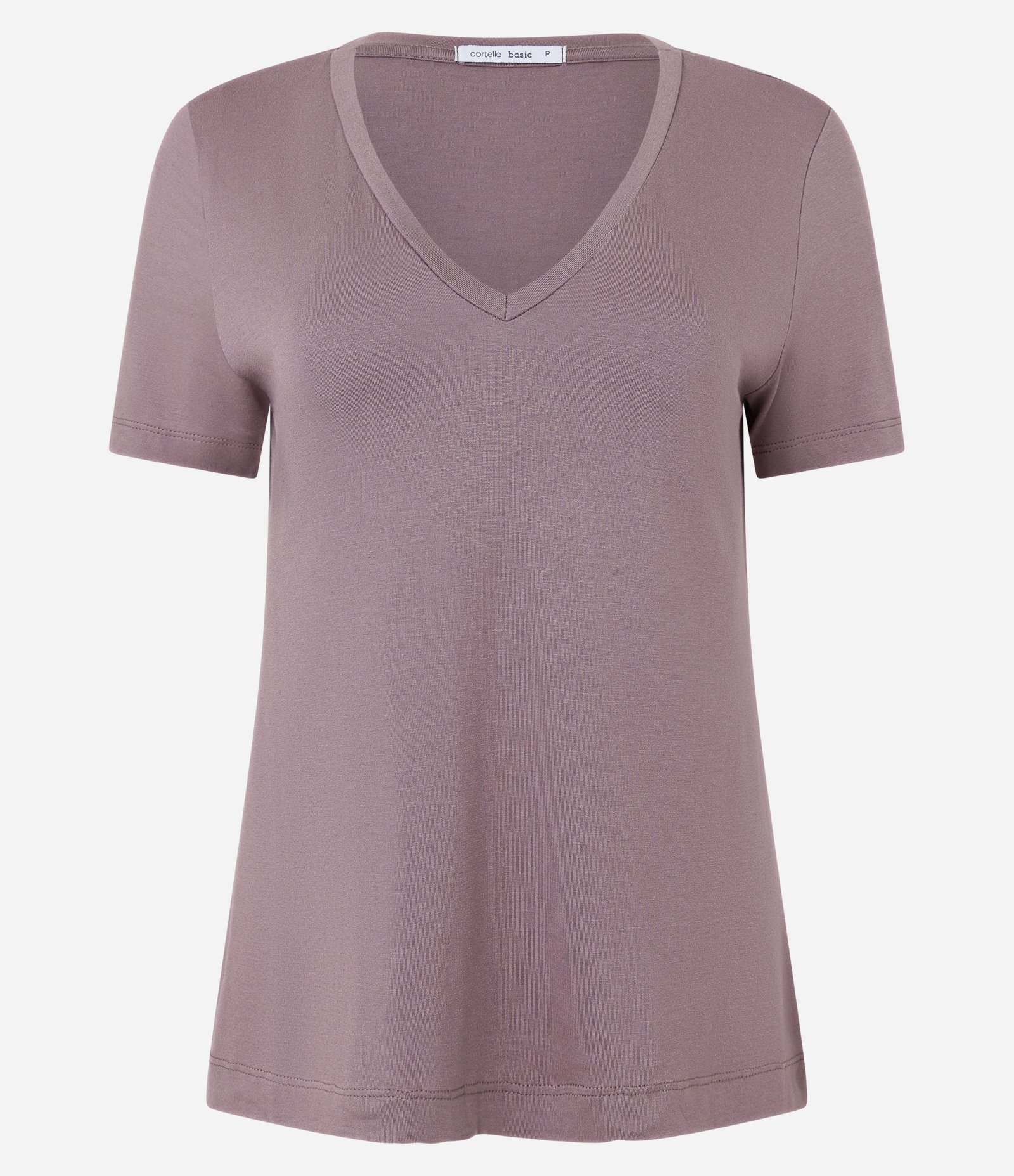 Blusa Básica em Viscose com Decote V Cinza 7