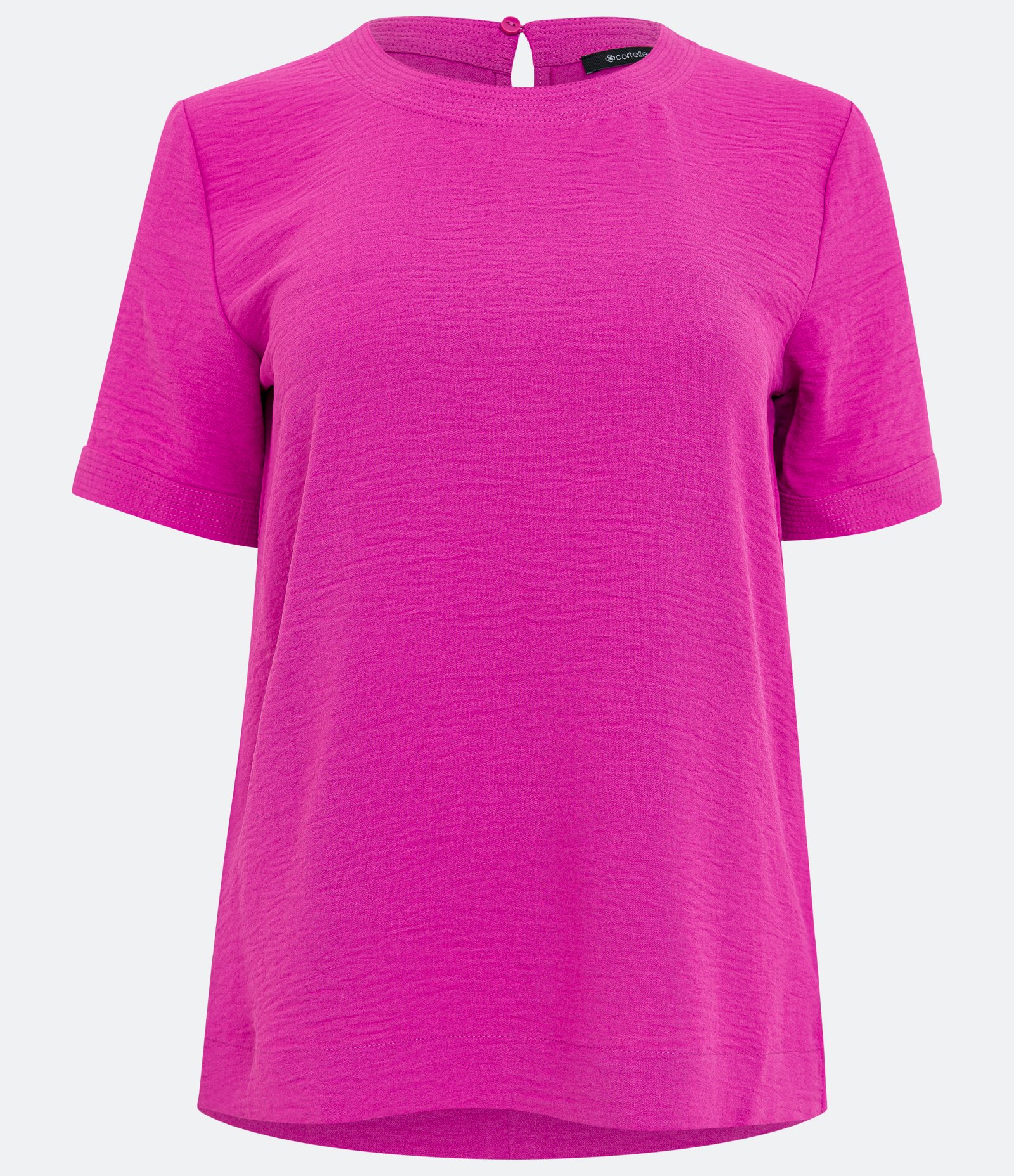 Blusa com Abertura nas Costas e Detalhes Pespontados Rosa Fúcsia 5