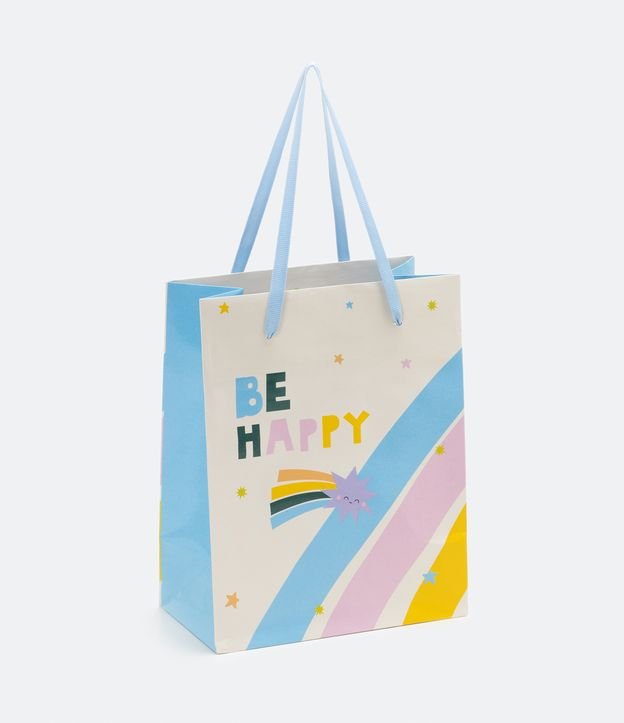 Embalaje de Regalo con Estampado de Arcoiris y Be Happy Azul 1