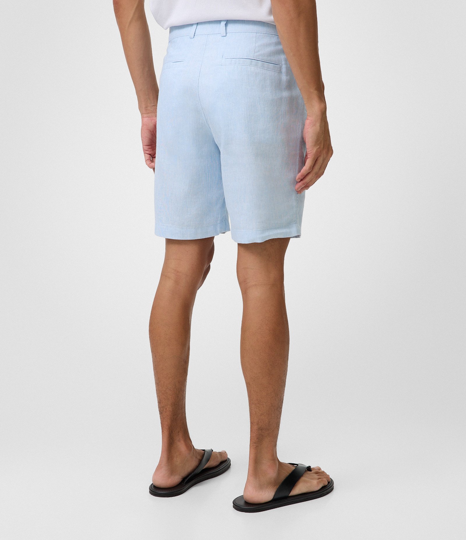 Bermuda Slim Texturizada em Linho com Algodão Azul 4