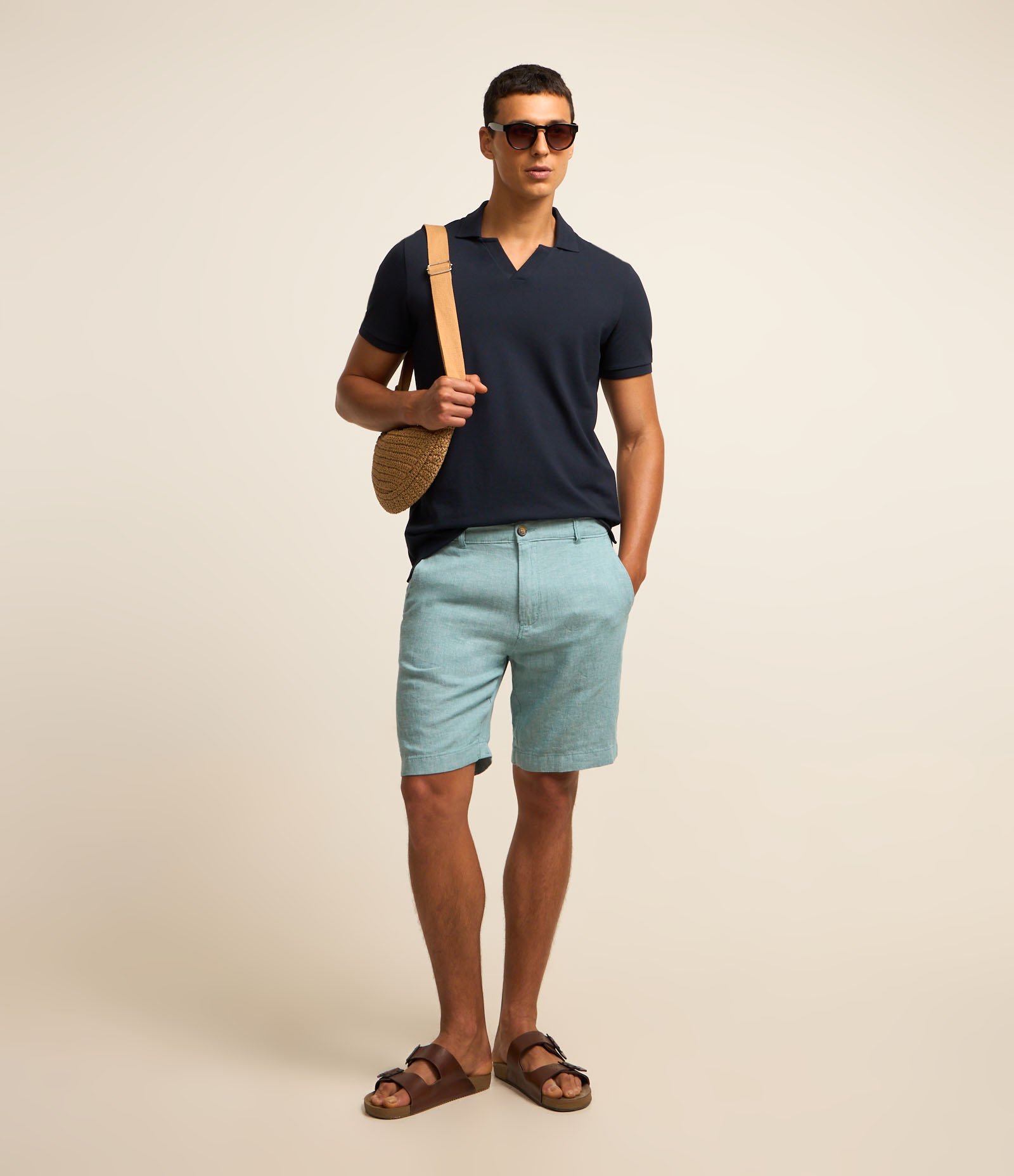 Bermuda Slim Texturizada em Linho com Algodão 1