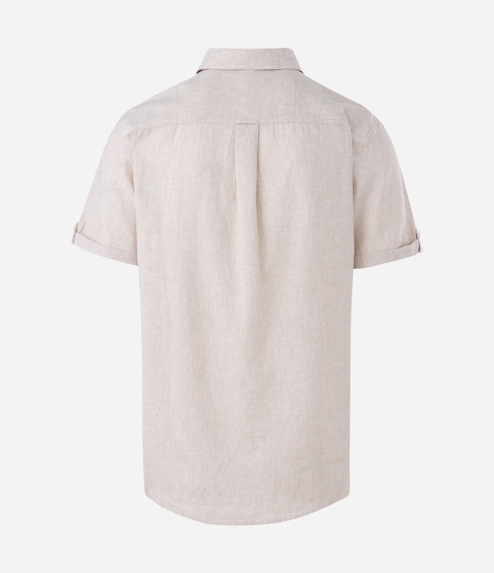 Camisa Comfort em Linho com Bolso e Dobra na Manga Off White 7