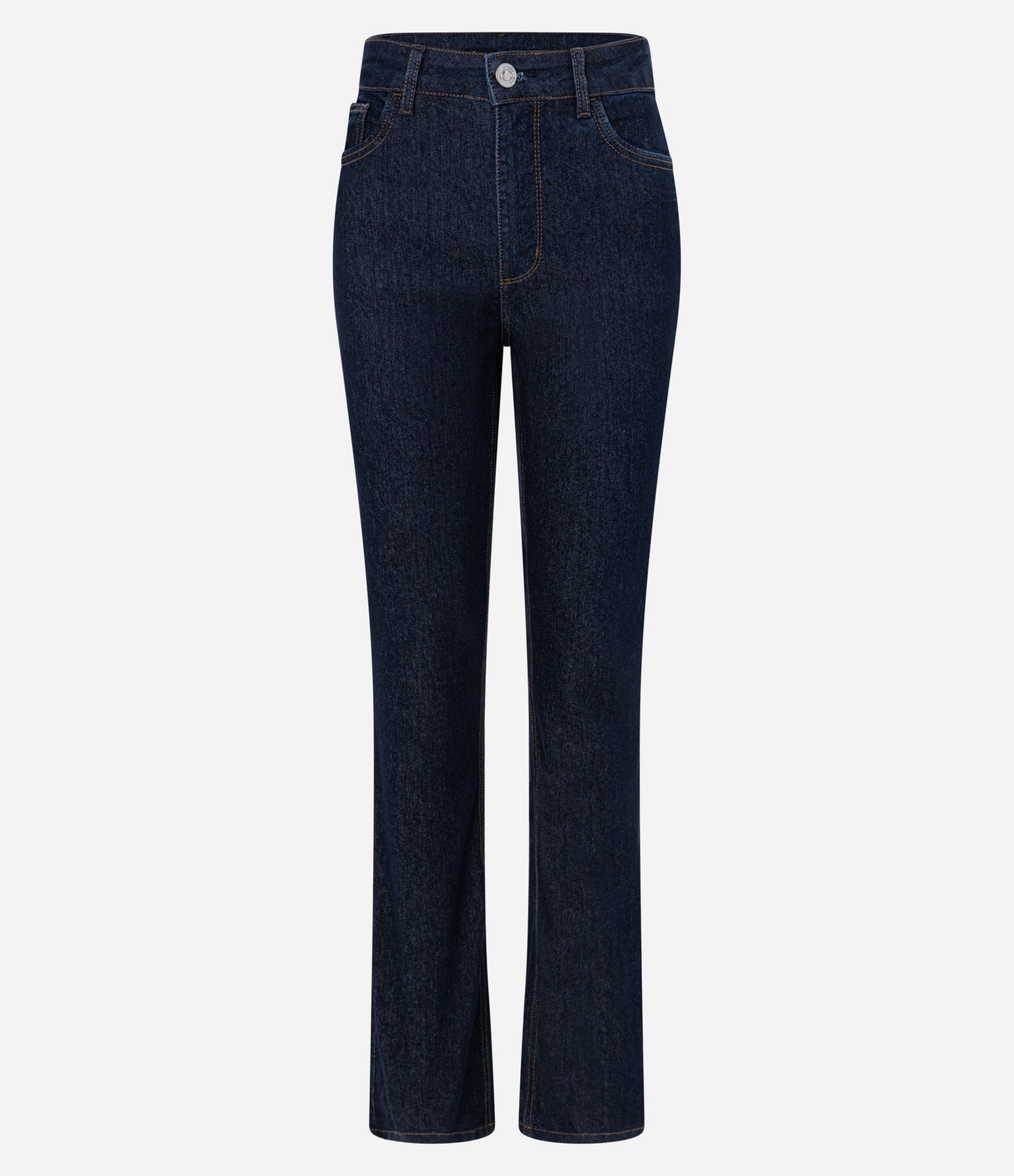 Calça Reta Cintura Média em Jeans com Elastano Azul 5