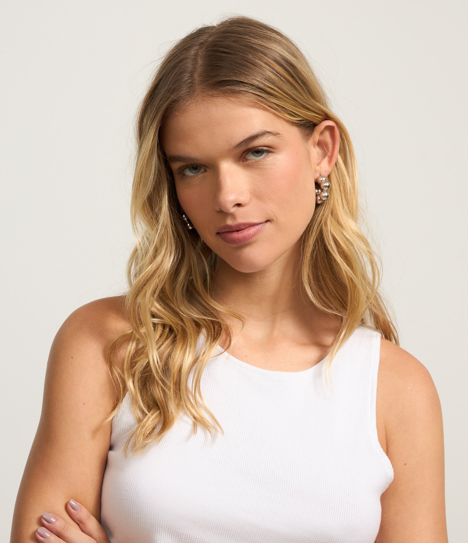 Blusa Cropped sem Manga em Algodão com Textura Canelada Branco 3