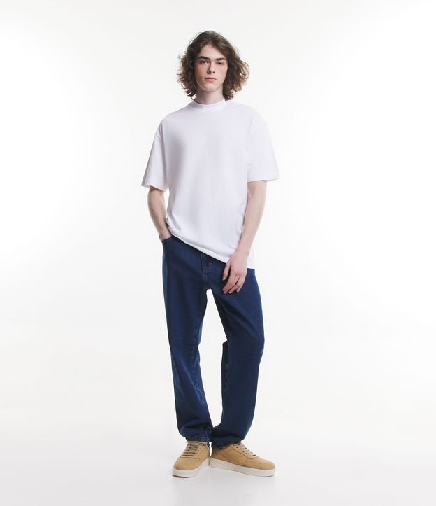 Remera Relaxed en Algodón con Manga Corta Blanco 2