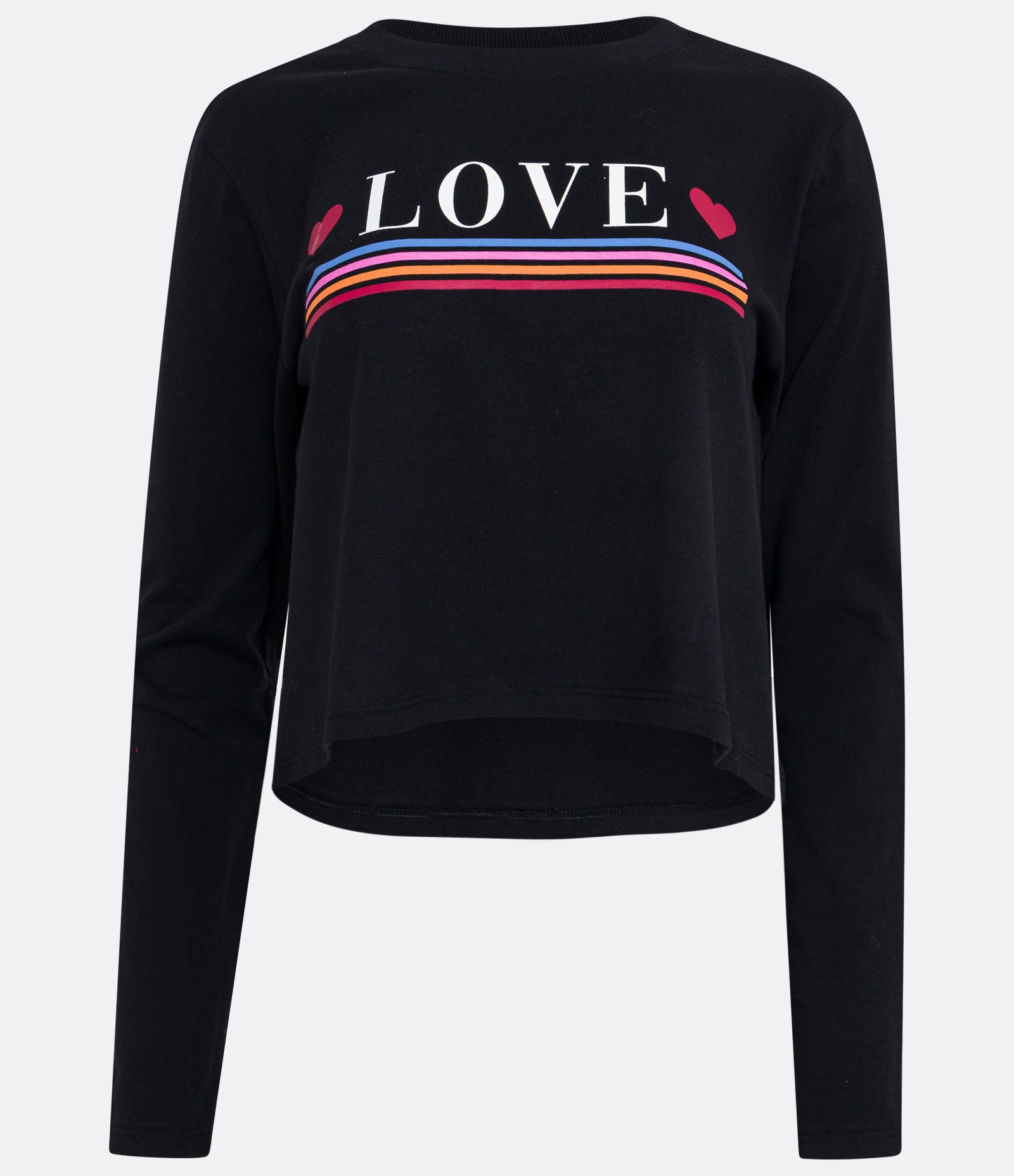 Blusa de Pijama em Meia Malha com Estampa Love Preto 1