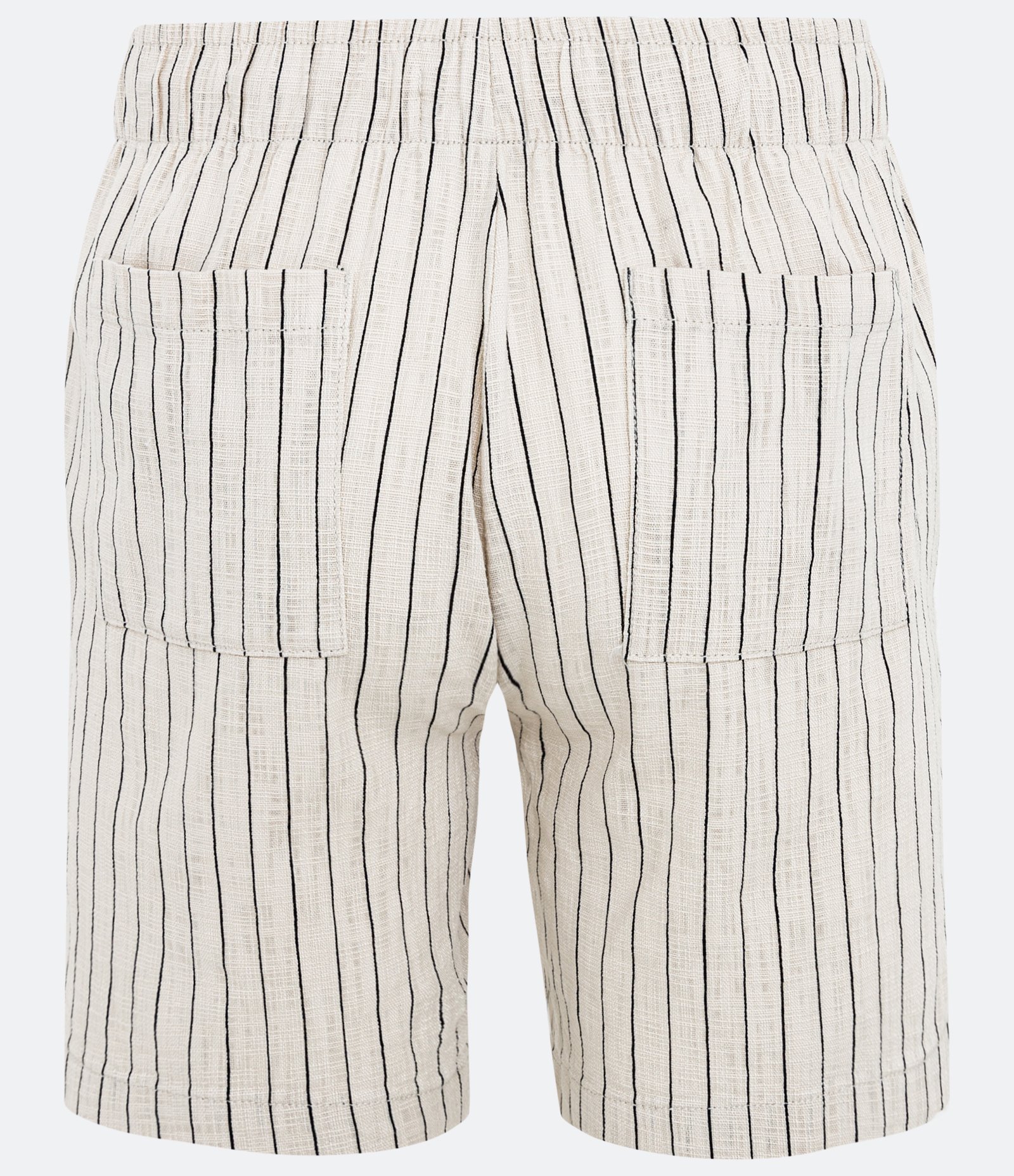 Bermuda em Algodão com Cós Elástico e Estampa Listrada Bege 8