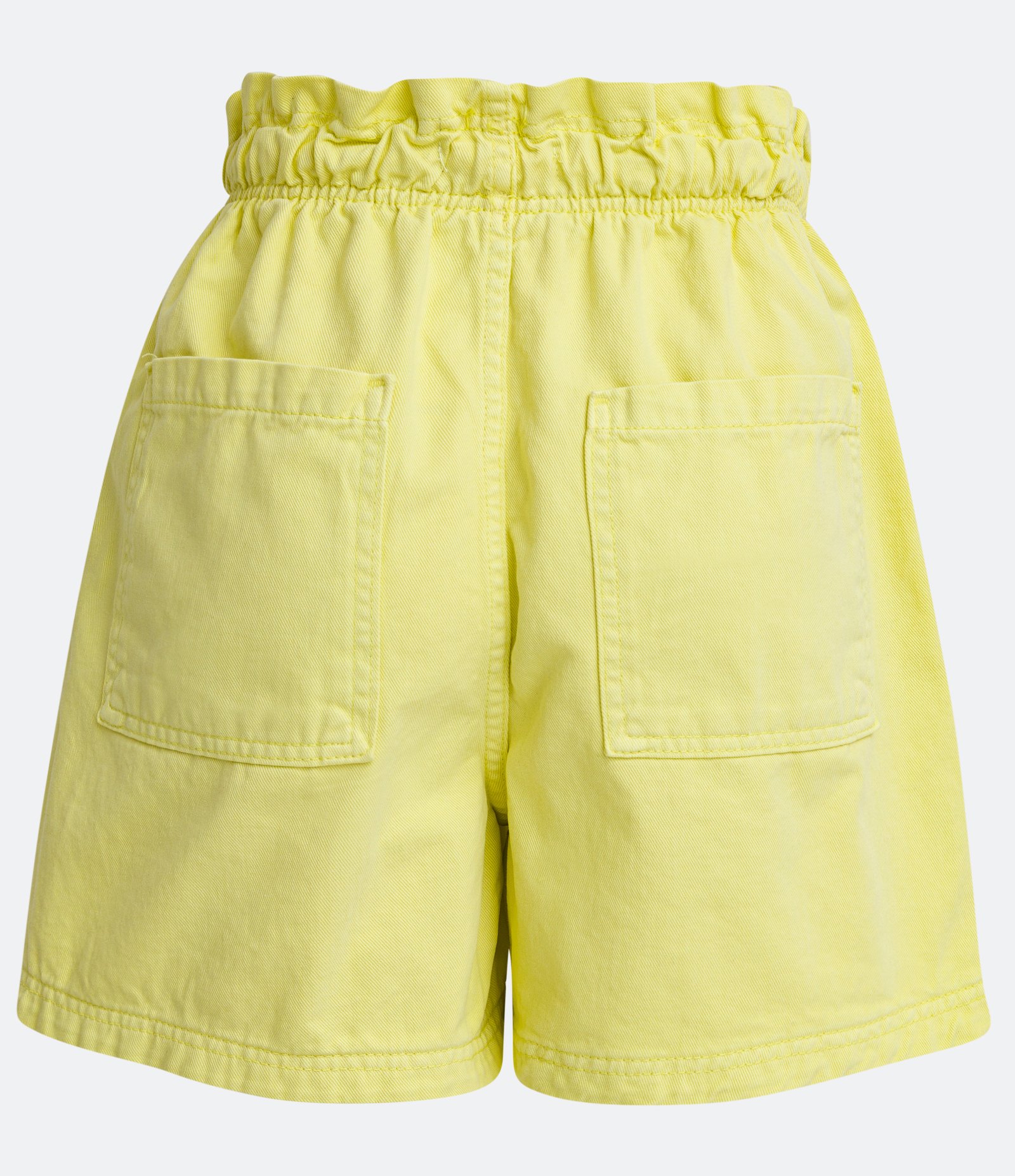 Short Curto em Sarja com Elástico no Cós e Barra Larga Amarelo 5