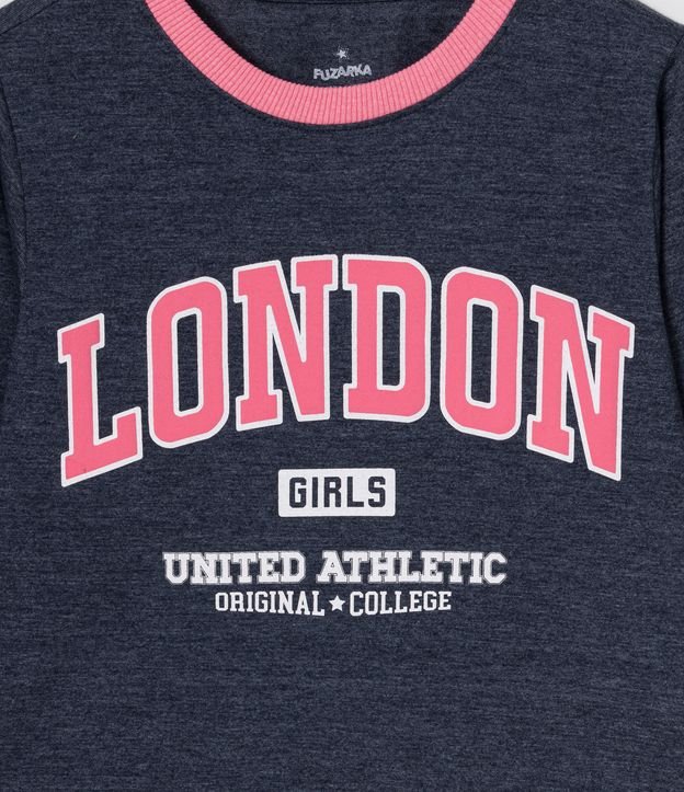 Remera Infantil Mescla y Estampado London - Talle 5 a 14 años Gris 3
