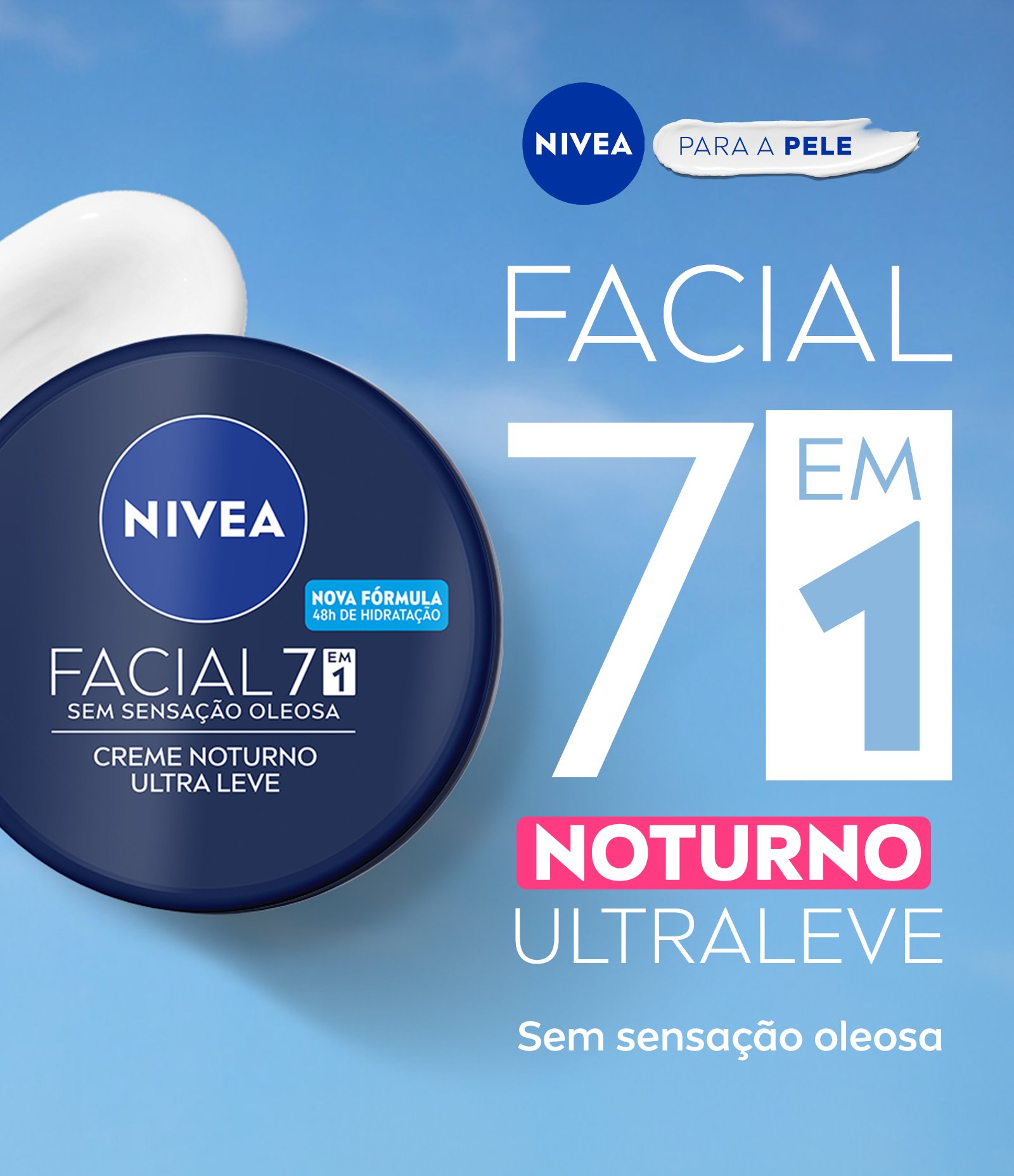 Creme Facial Noturno 7 em 1 Ultraleve Nivea 100ml 12