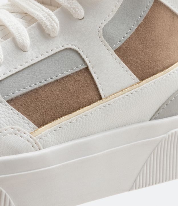 Championes Bota con Recortes Contrastantes y Caja Alta Beige 3