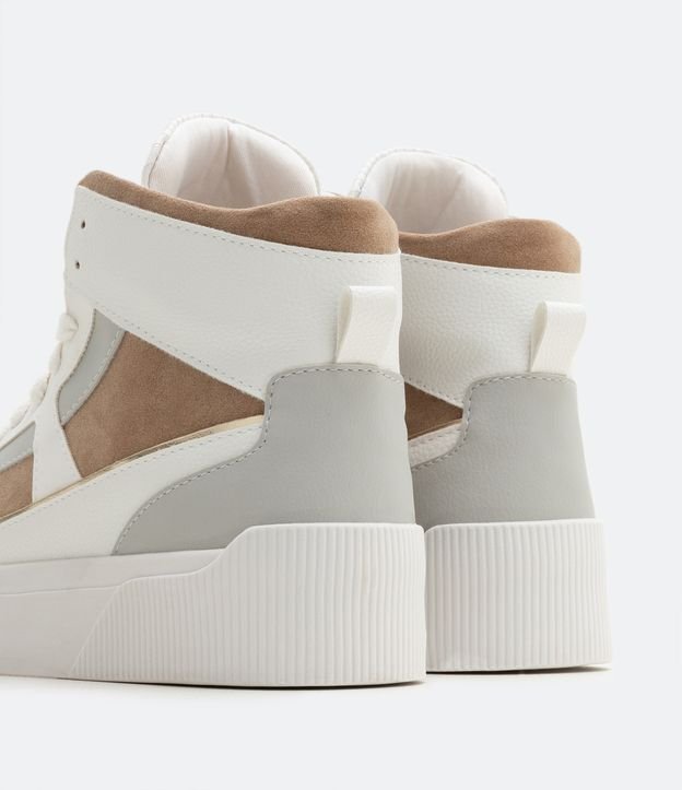 Championes Bota con Recortes Contrastantes y Caja Alta Beige 6