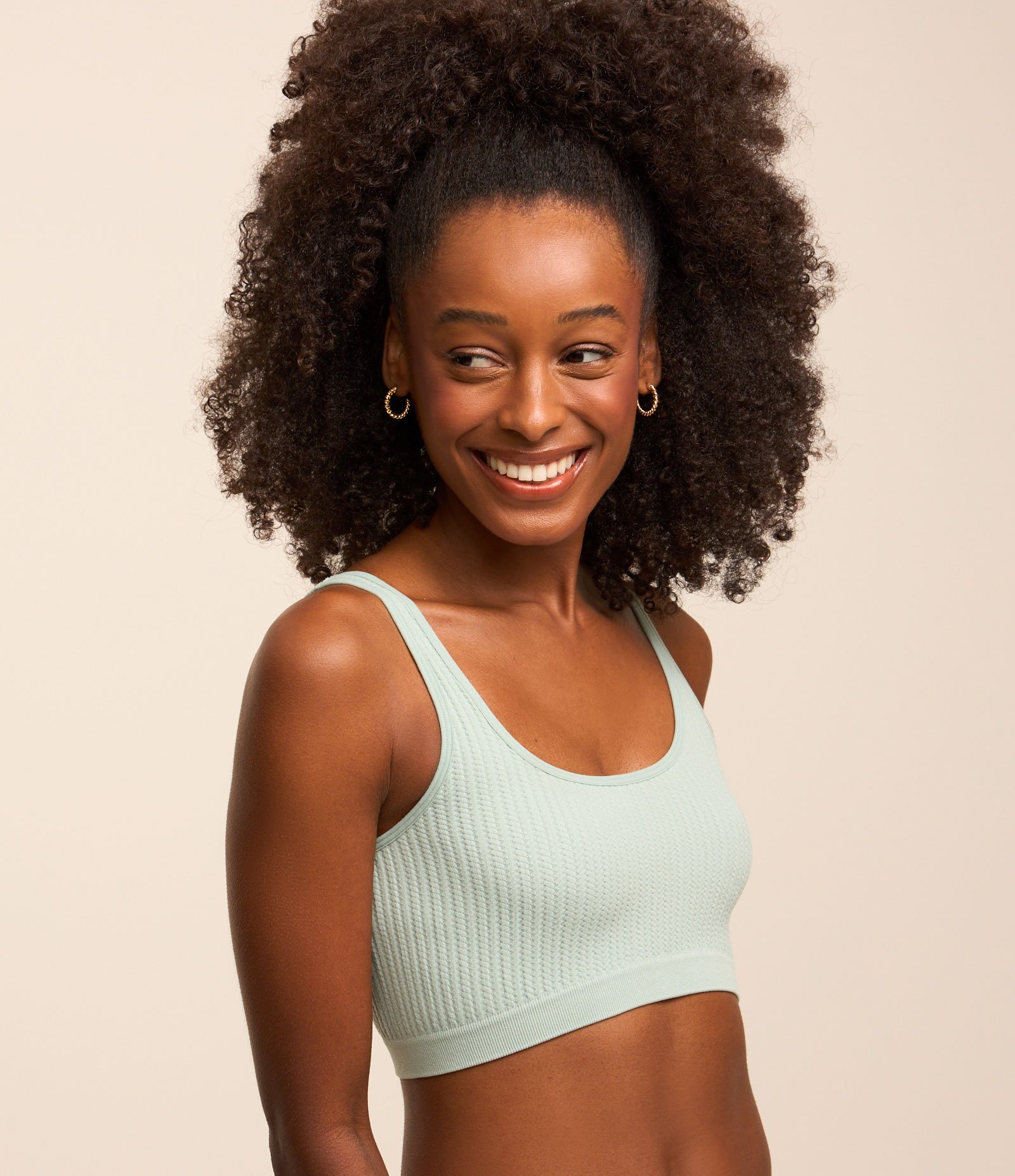 Sutiã Top Sem Bojo e Sem Aro em Poliamida com Textura Canelada 1