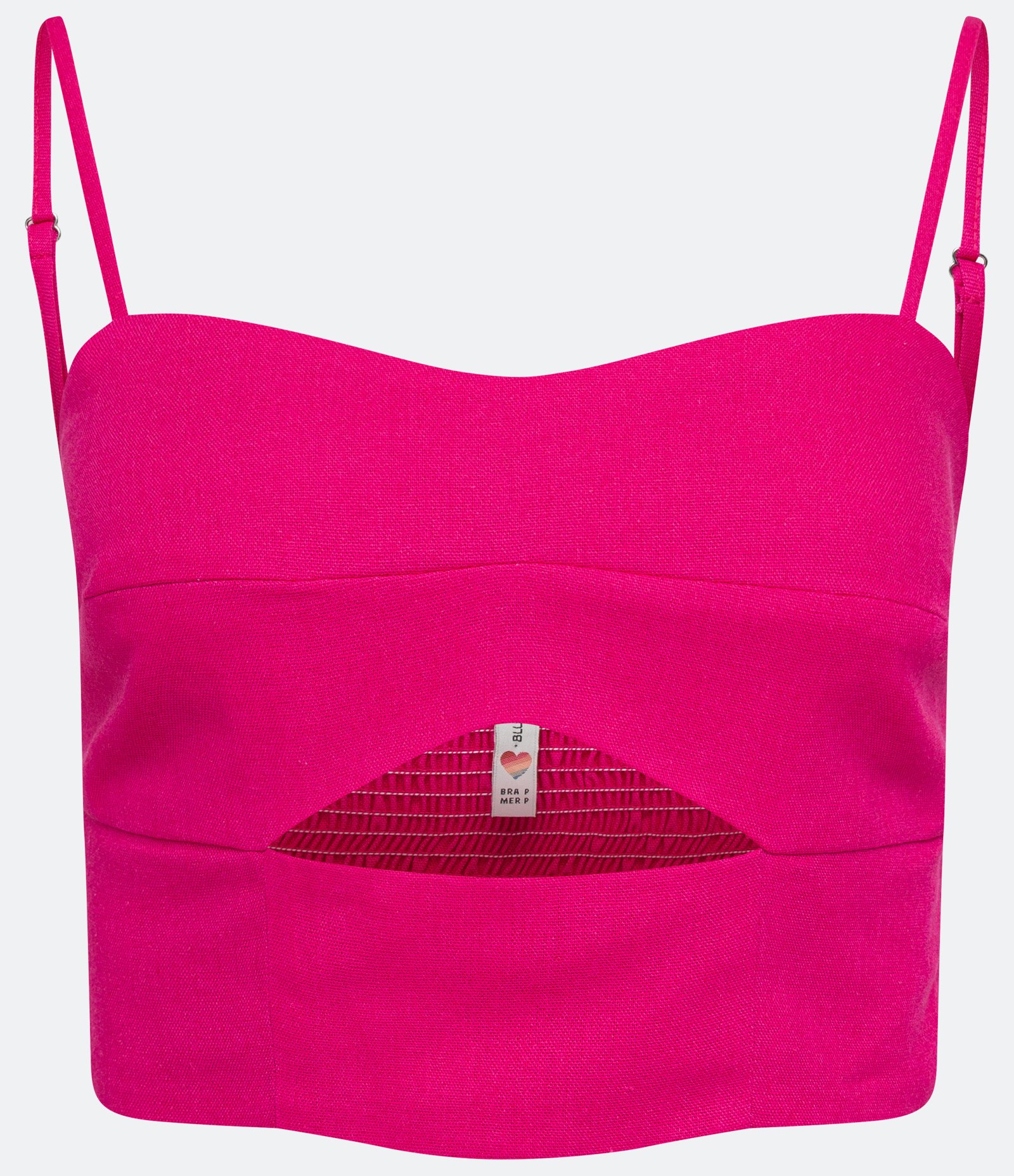 Blusa Regata Cropped com Vazado e Lastex Rosa 6
