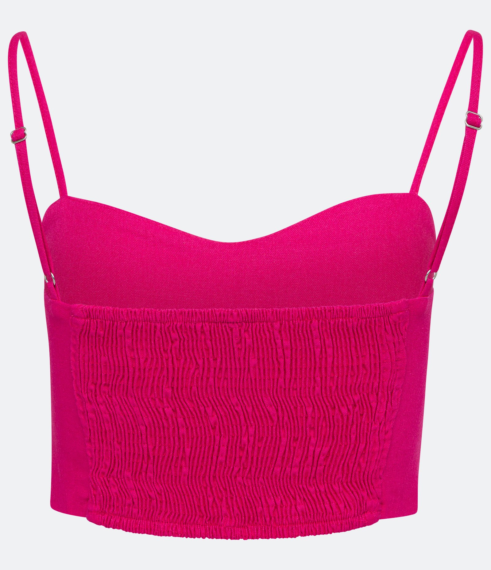 Blusa Regata Cropped com Vazado e Lastex Rosa 7