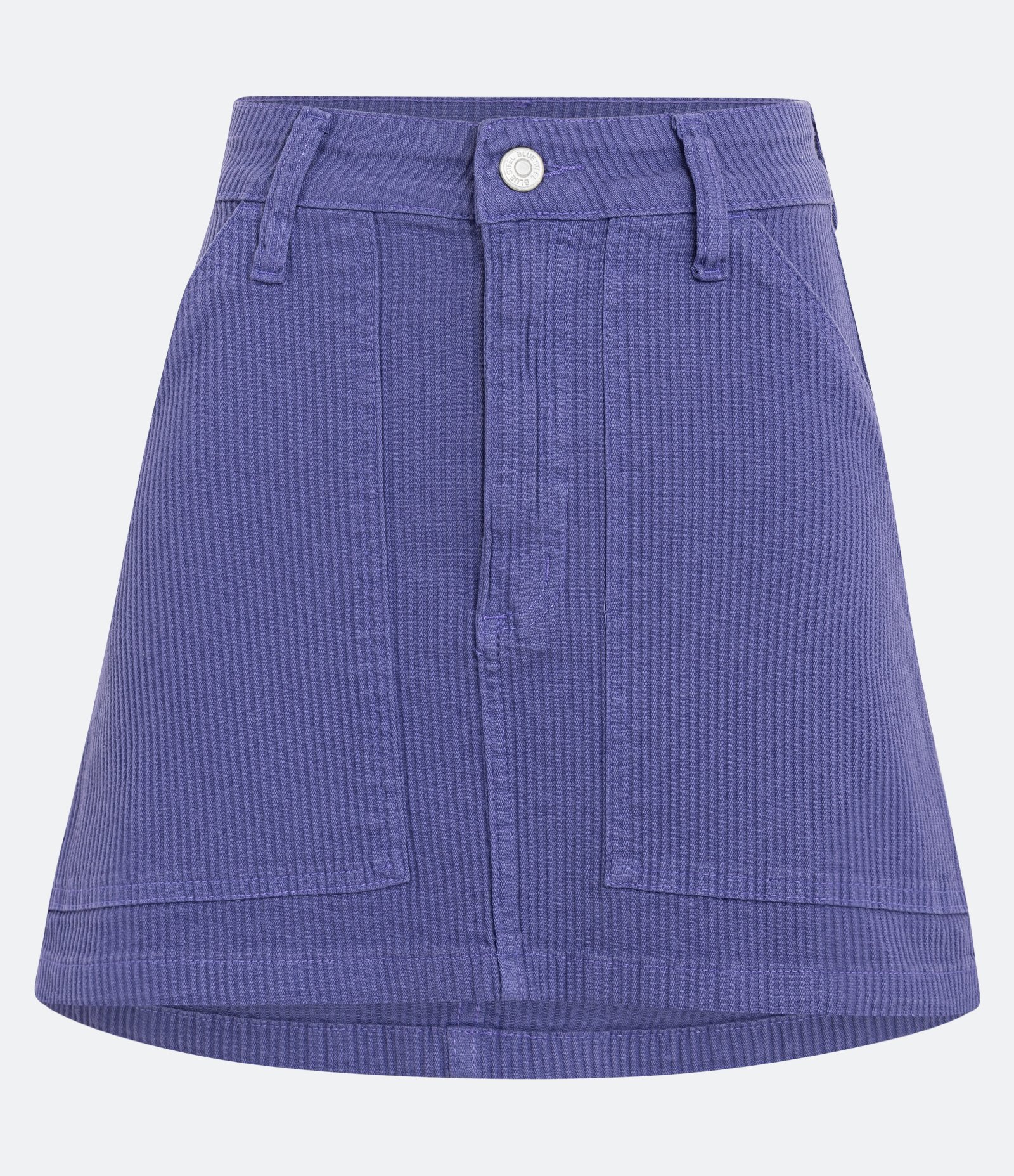 Saia Curta em Sarja Canelada com Bolsos Roxo 1